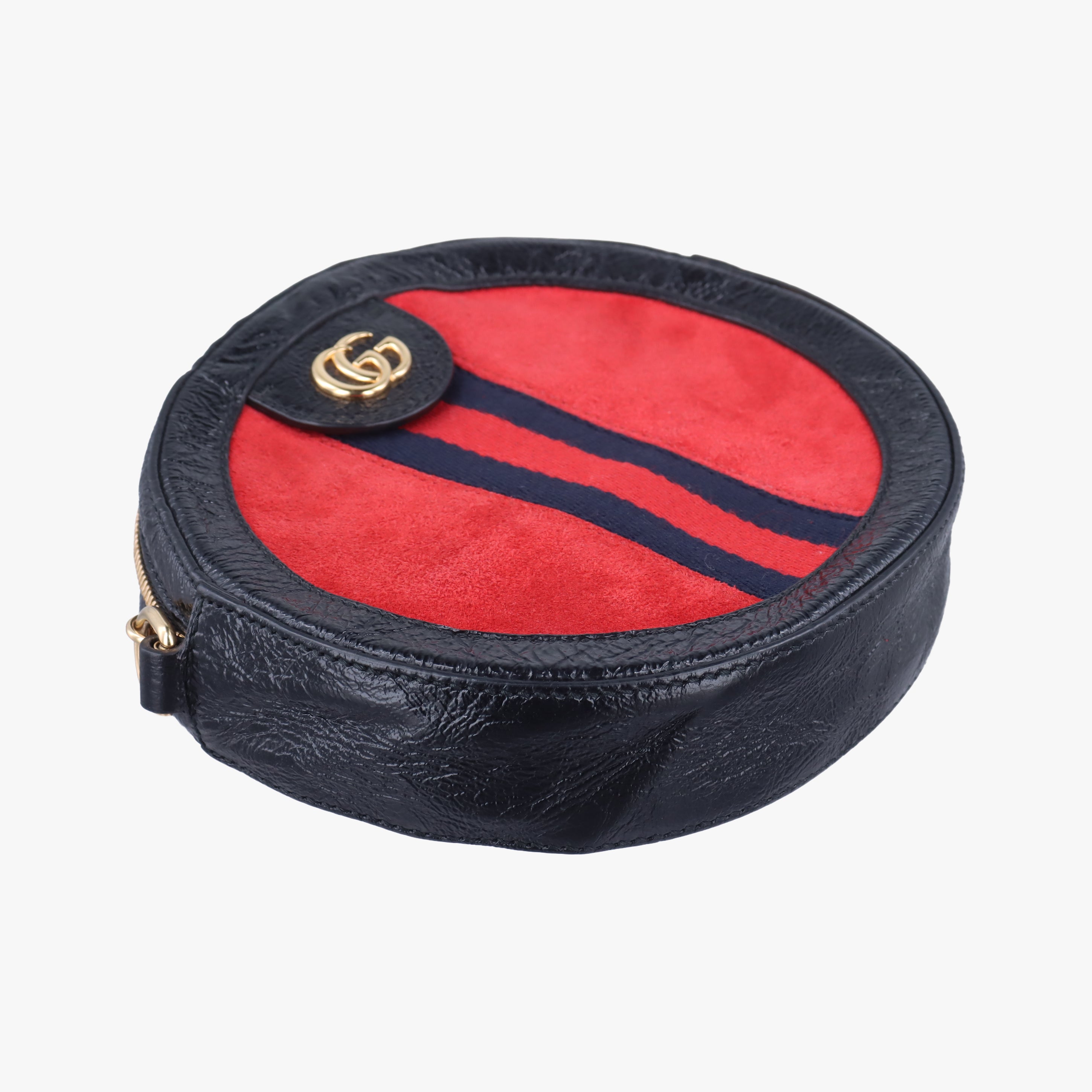 Pre-owned Gucci Ophidia Red×black Suede×Leather 550618 shoulderbag | stylenewstar