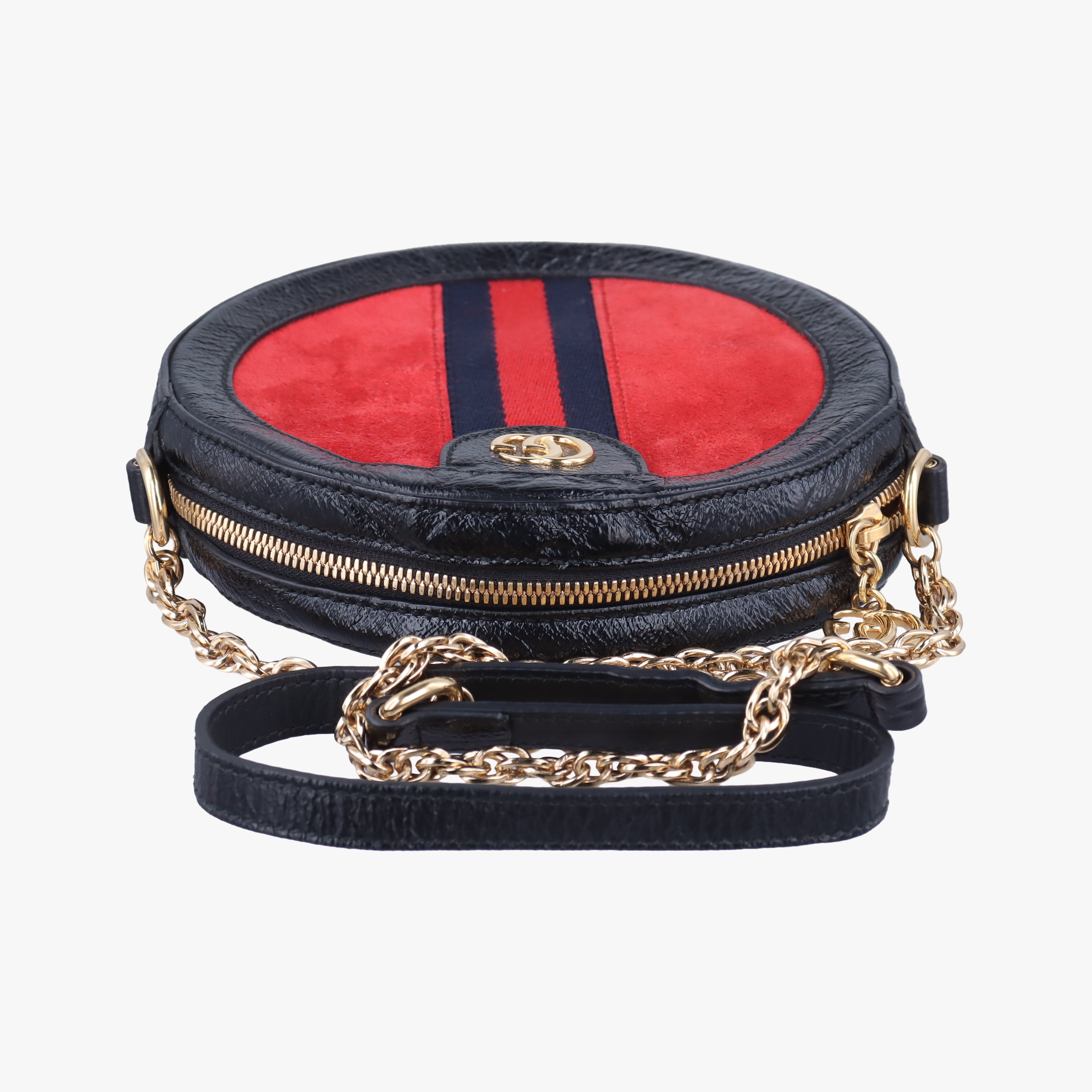 Pre-owned Gucci Ophidia Red×black Suede×Leather 550618 shoulderbag | stylenewstar