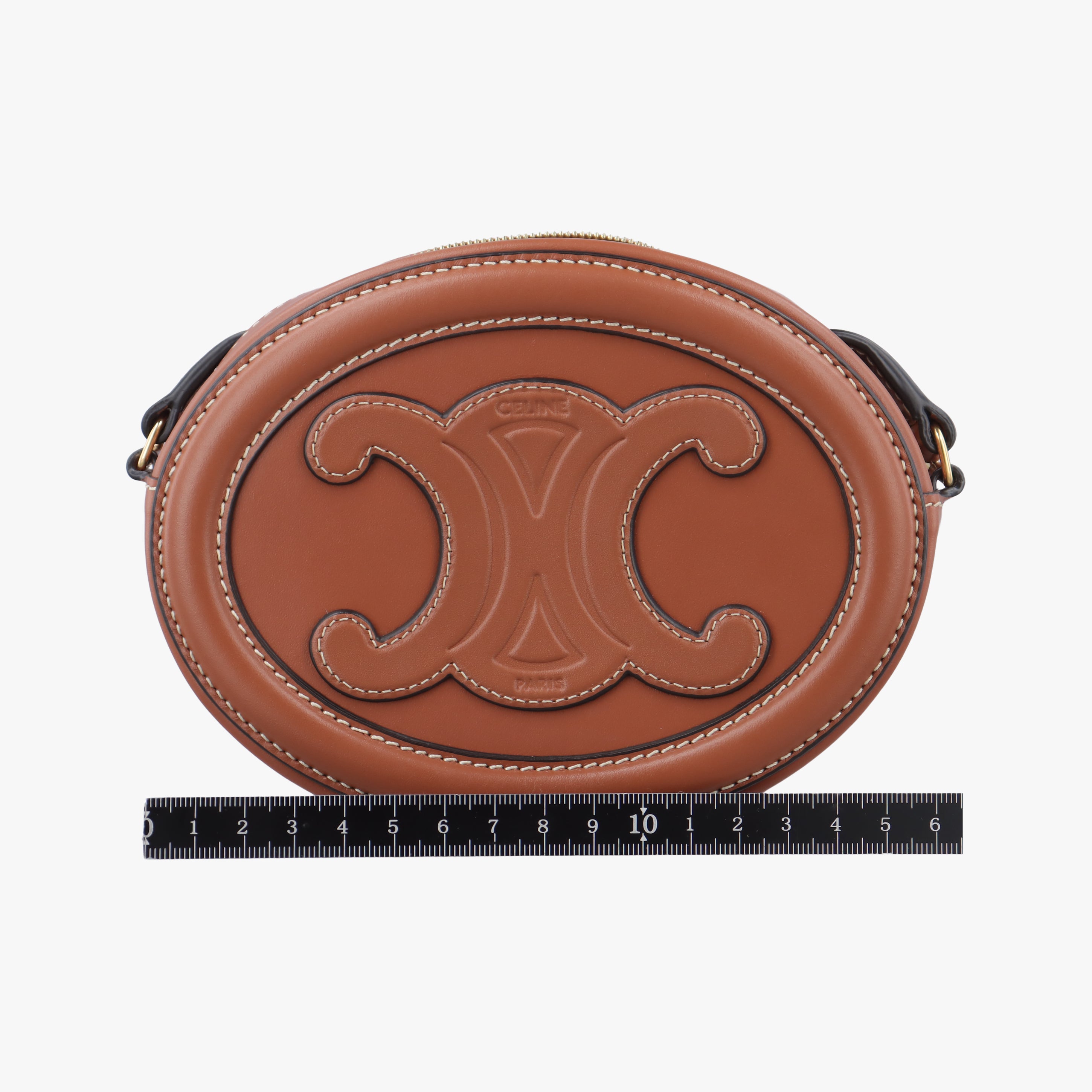 Pre-owned Celine Oval Purse Cuir Triomphe Brown Leather  shoulderbag | stylenewstar