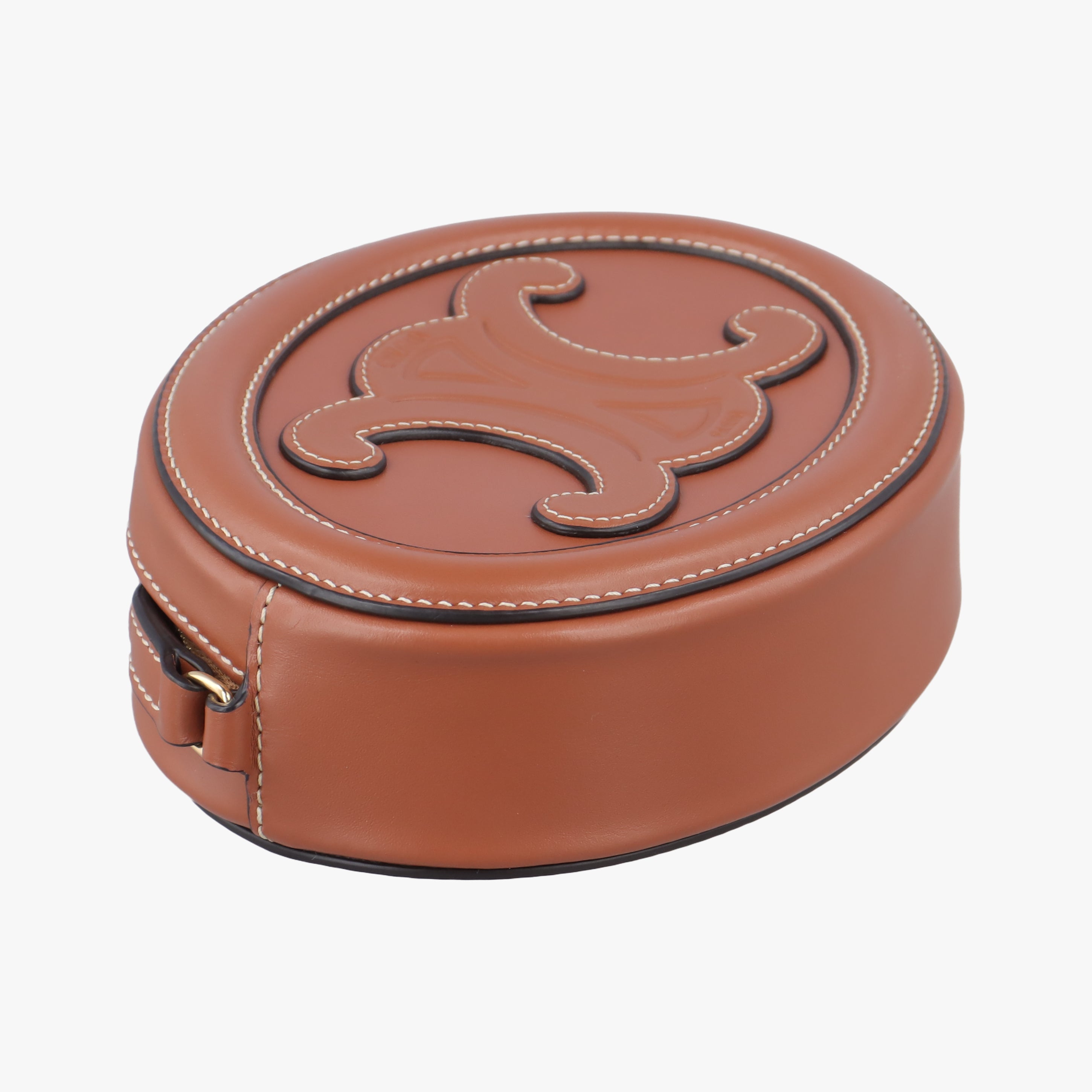 Pre-owned Celine Oval Purse Cuir Triomphe Brown Leather  shoulderbag | stylenewstar