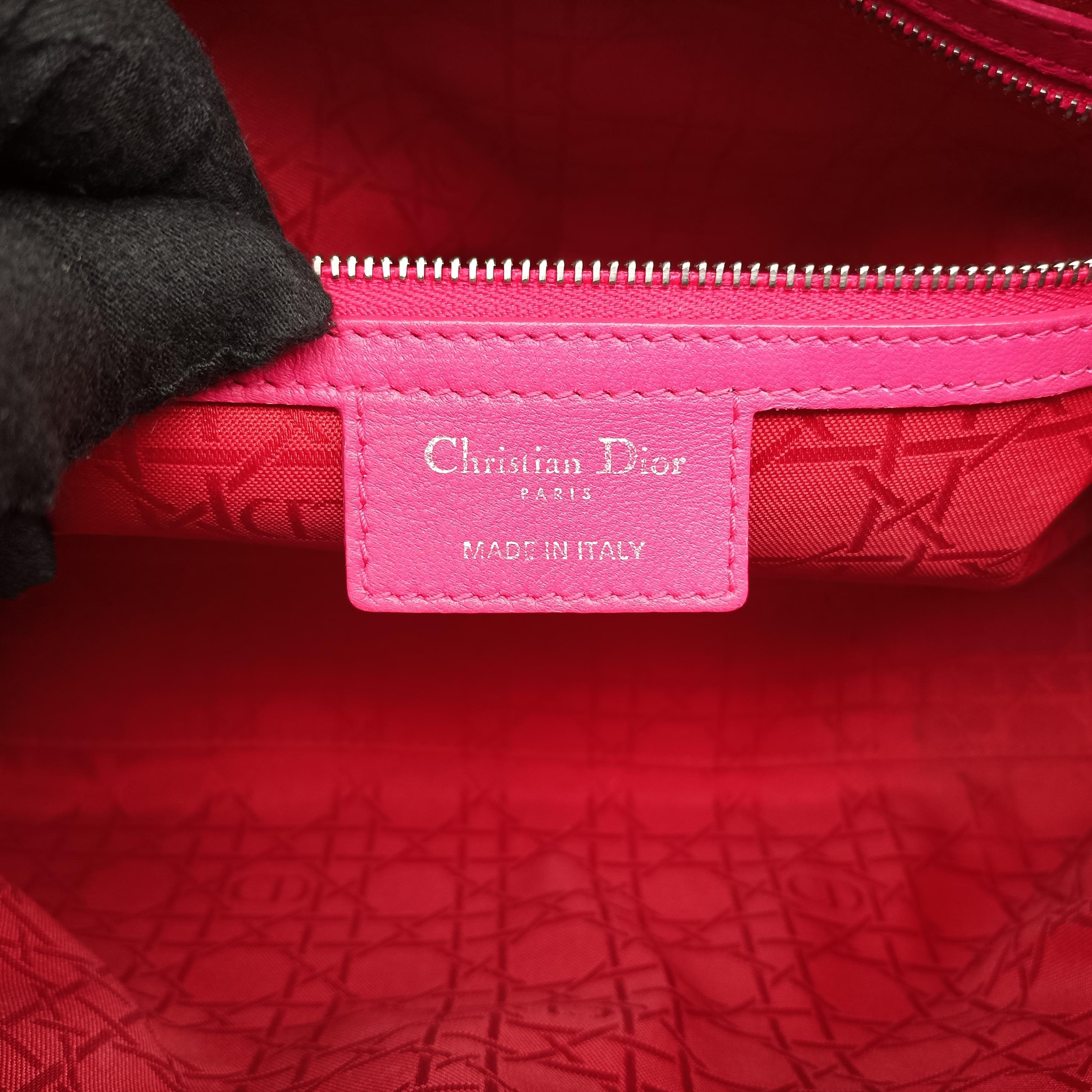 Pre-owned Christian Dior Lady Dior Rose lambskin  shoulderbag | stylenewstar