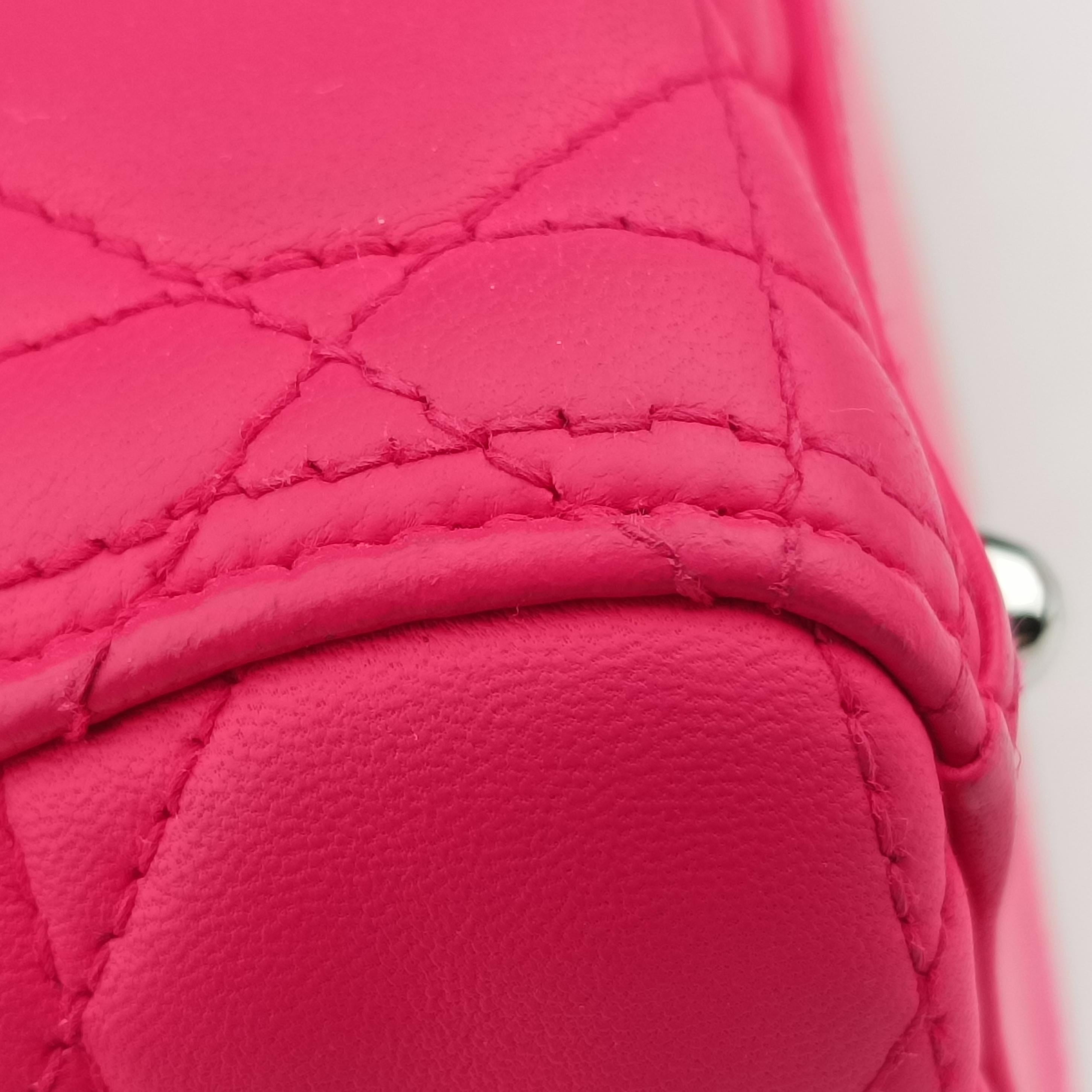 Pre-owned Christian Dior Lady Dior Rose lambskin  shoulderbag | stylenewstar