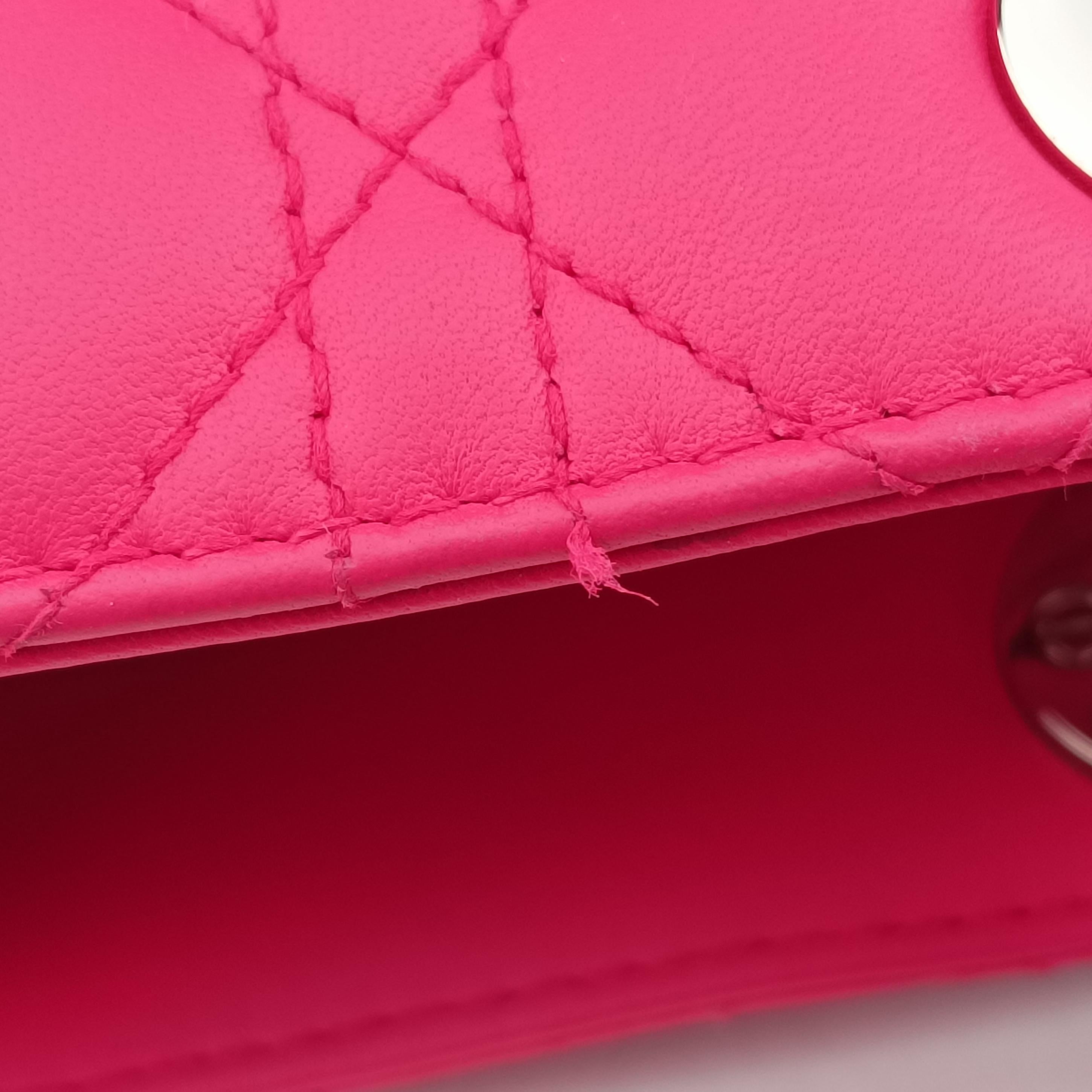 Pre-owned Christian Dior Lady Dior Rose lambskin  shoulderbag | stylenewstar