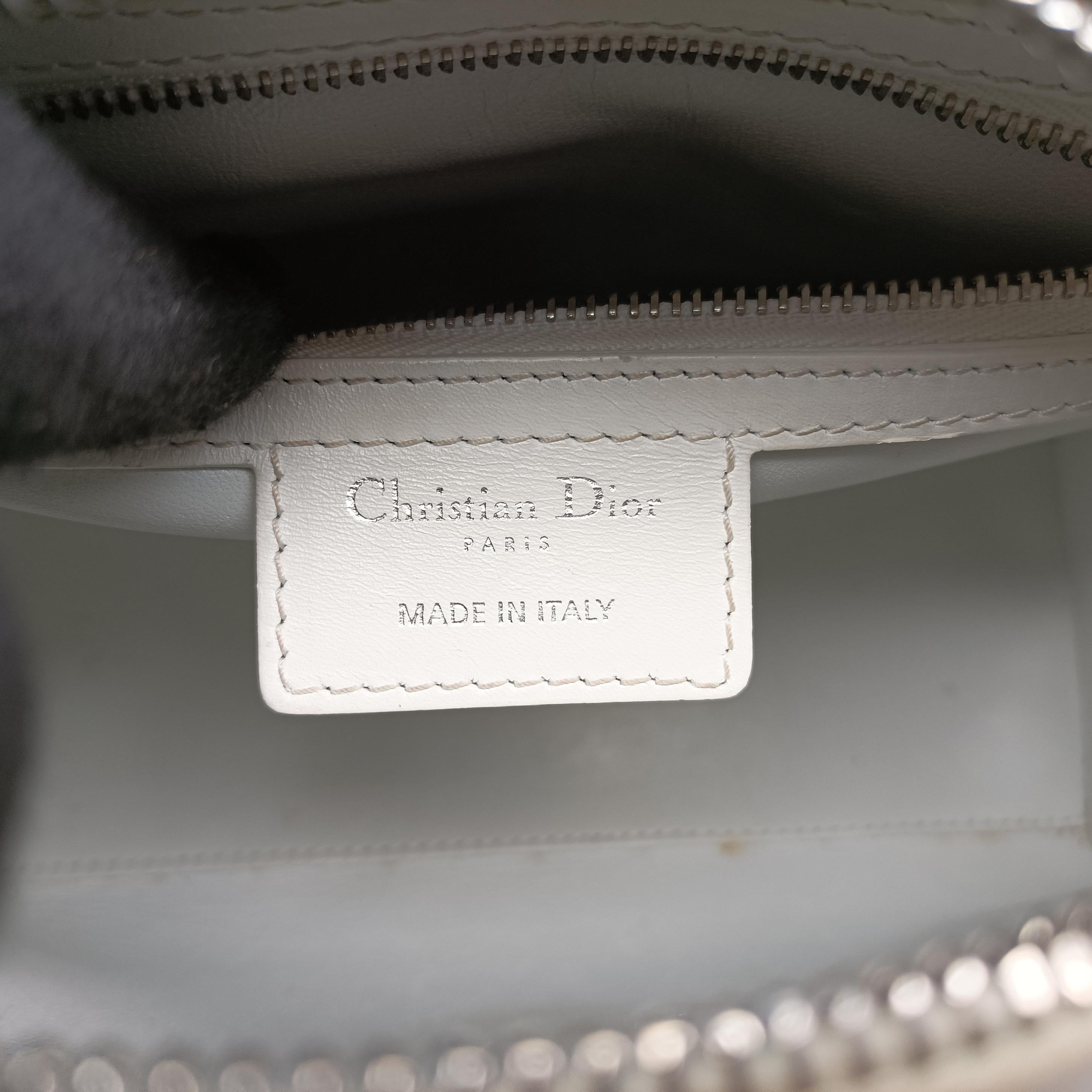 Pre-owned Christian Dior Lady Dior White×Multicolour Leather  shoulderbag | stylenewstar