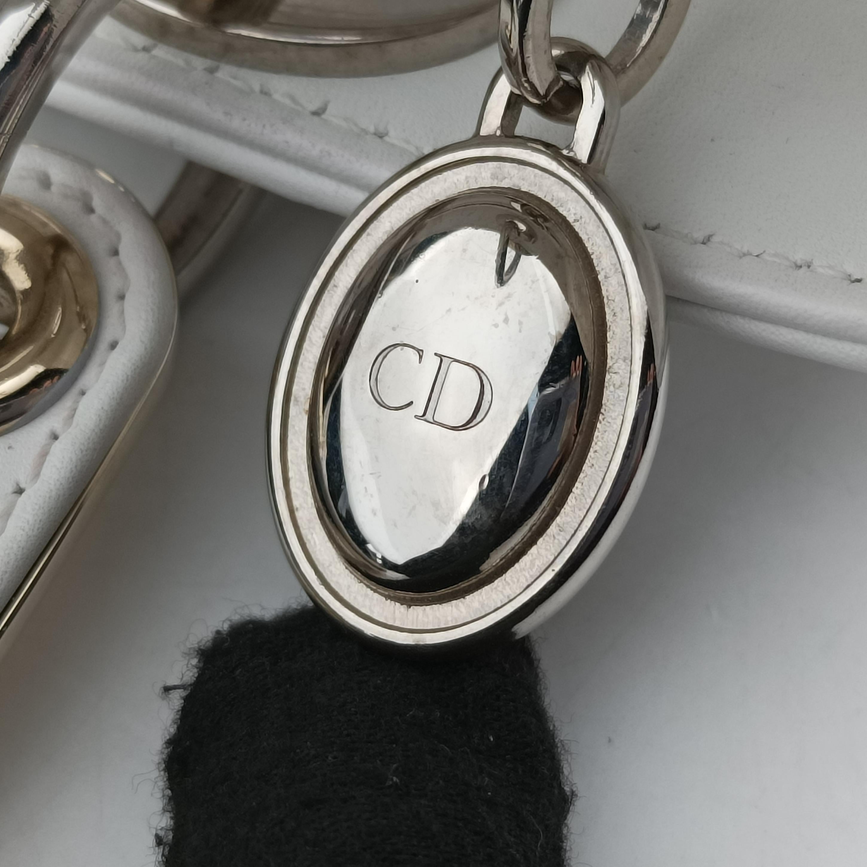 Pre-owned Christian Dior Lady Dior White×Multicolour Leather  shoulderbag | stylenewstar