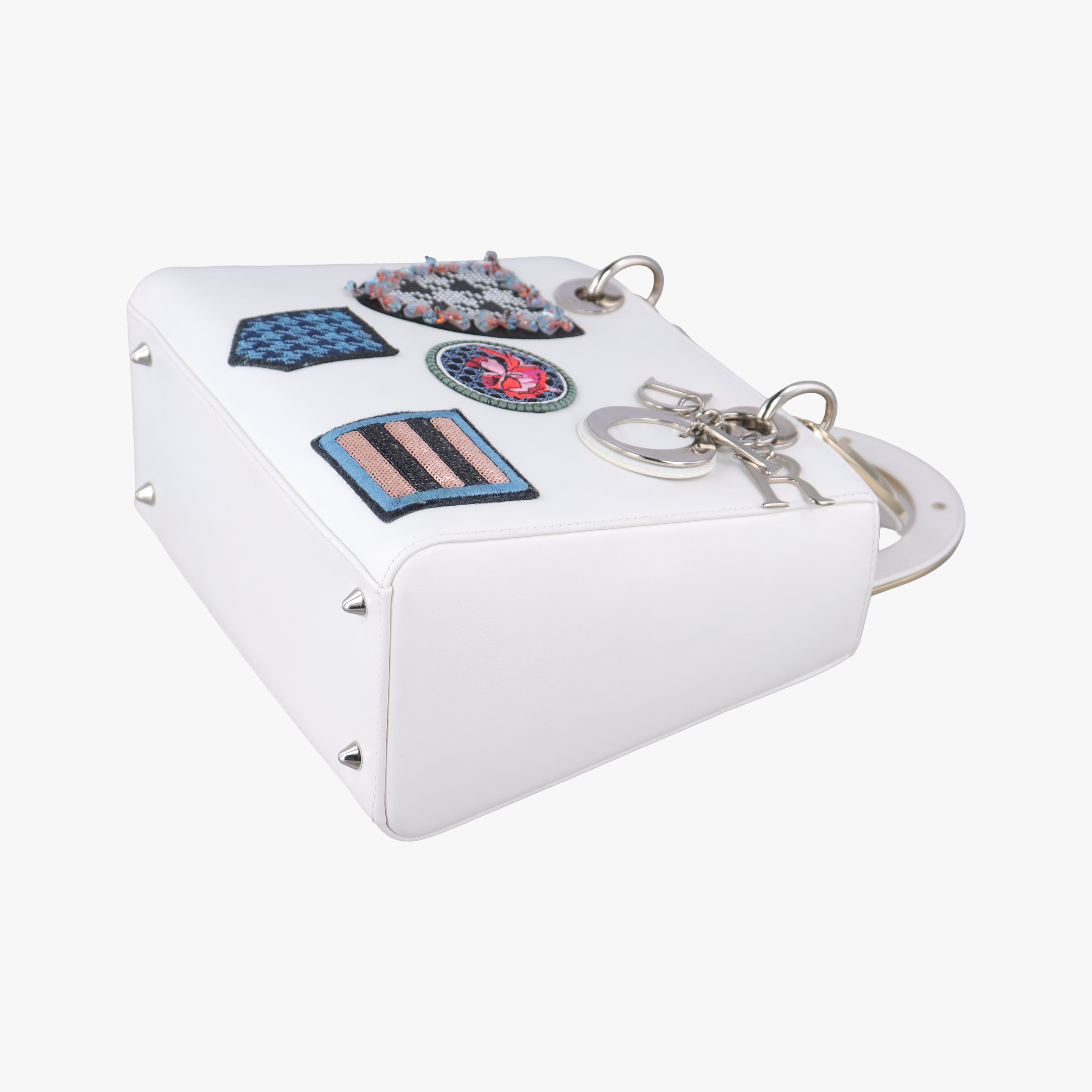 Pre-owned Christian Dior Lady Dior White×Multicolour Leather  shoulderbag | stylenewstar