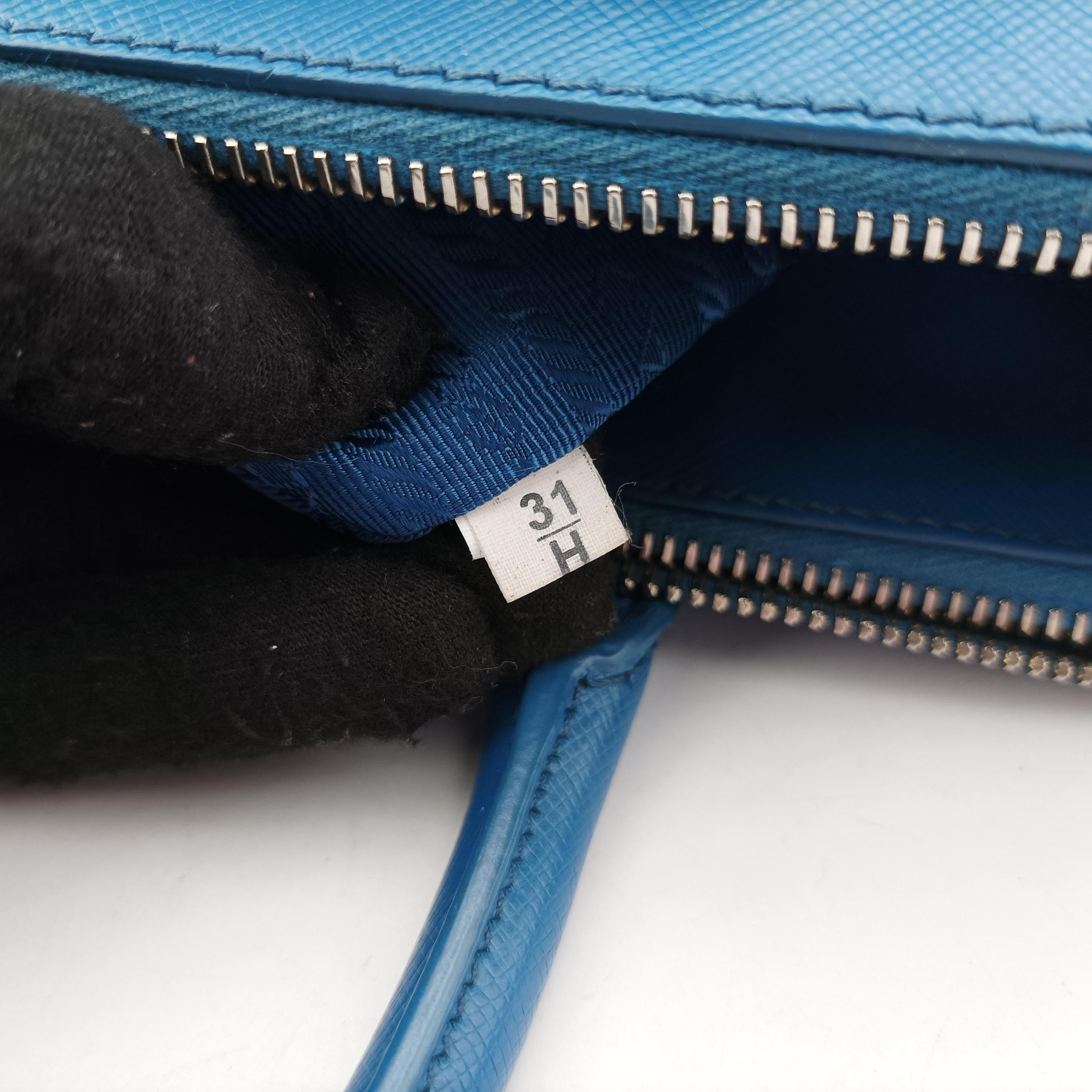 Vintage Prada Galleria Blue SAFFIANO Leather BN1801 shoulderbag | stylenewstar