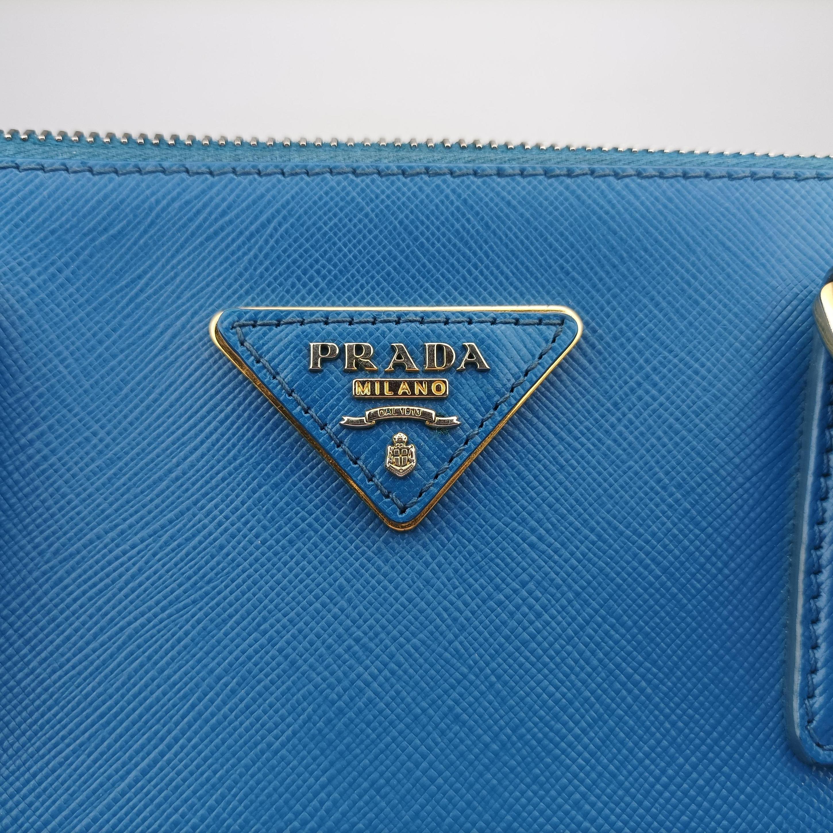 Vintage Prada Galleria Blue SAFFIANO Leather BN1801 shoulderbag | stylenewstar