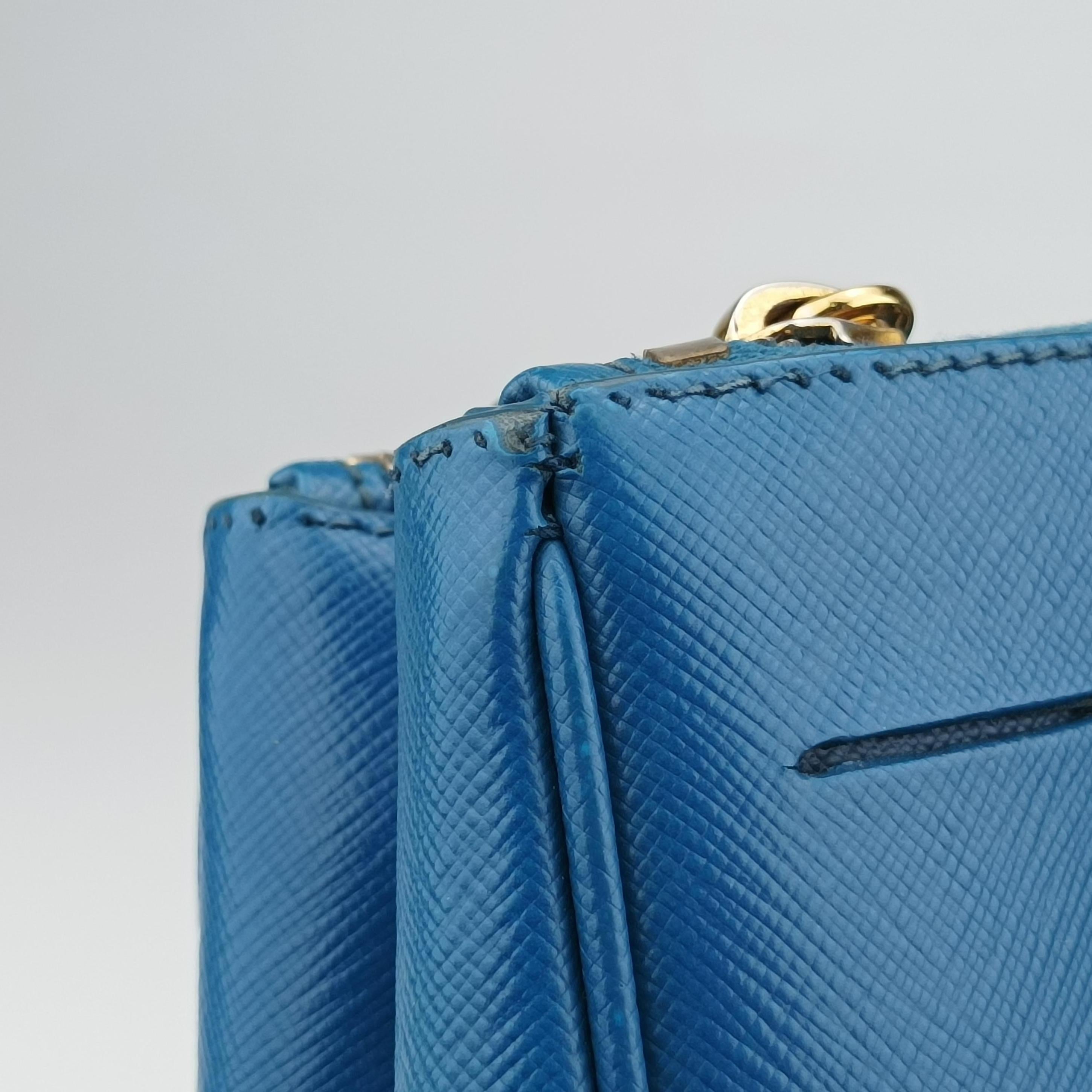 Vintage Prada Galleria Blue SAFFIANO Leather BN1801 shoulderbag | stylenewstar