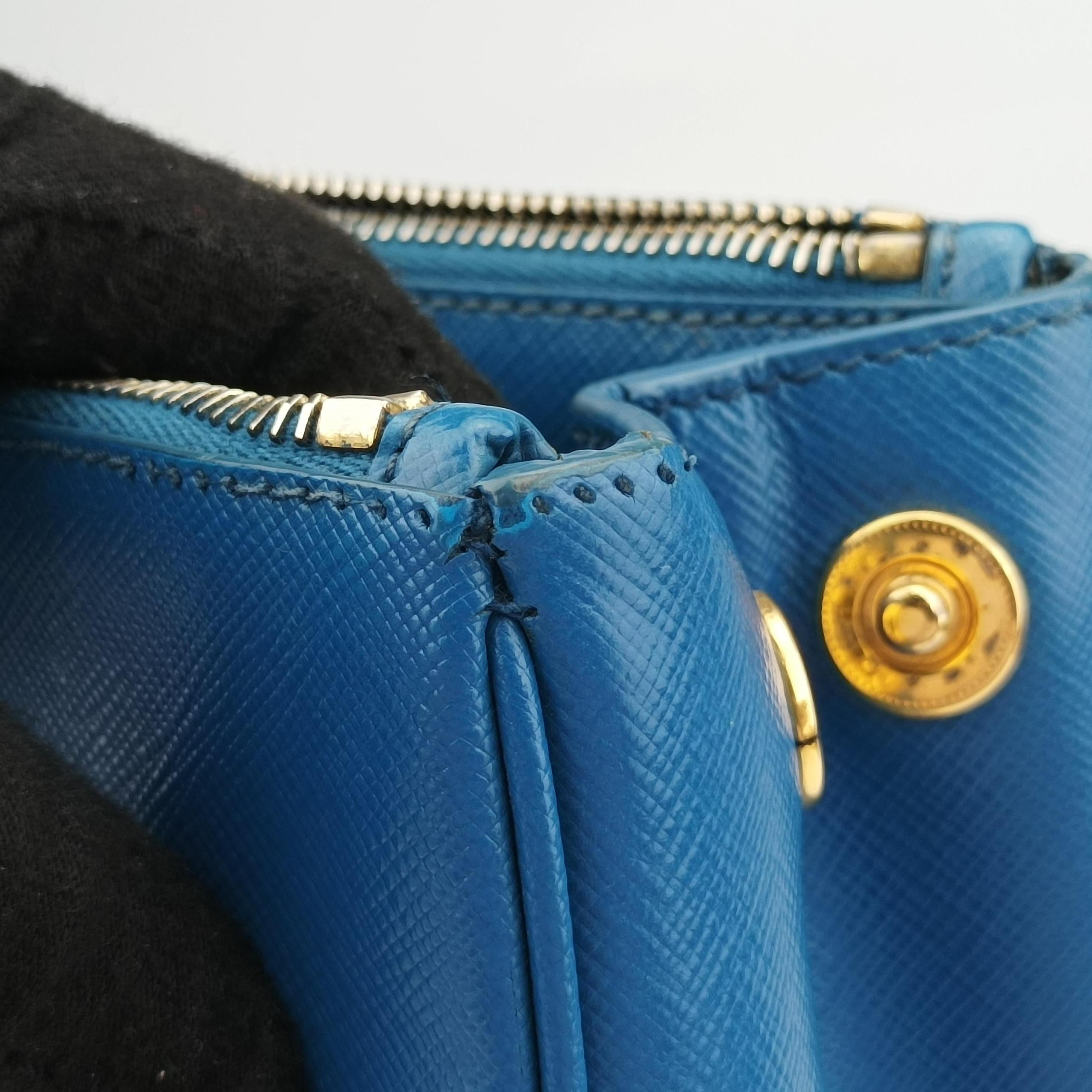 Vintage Prada Galleria Blue SAFFIANO Leather BN1801 shoulderbag | stylenewstar