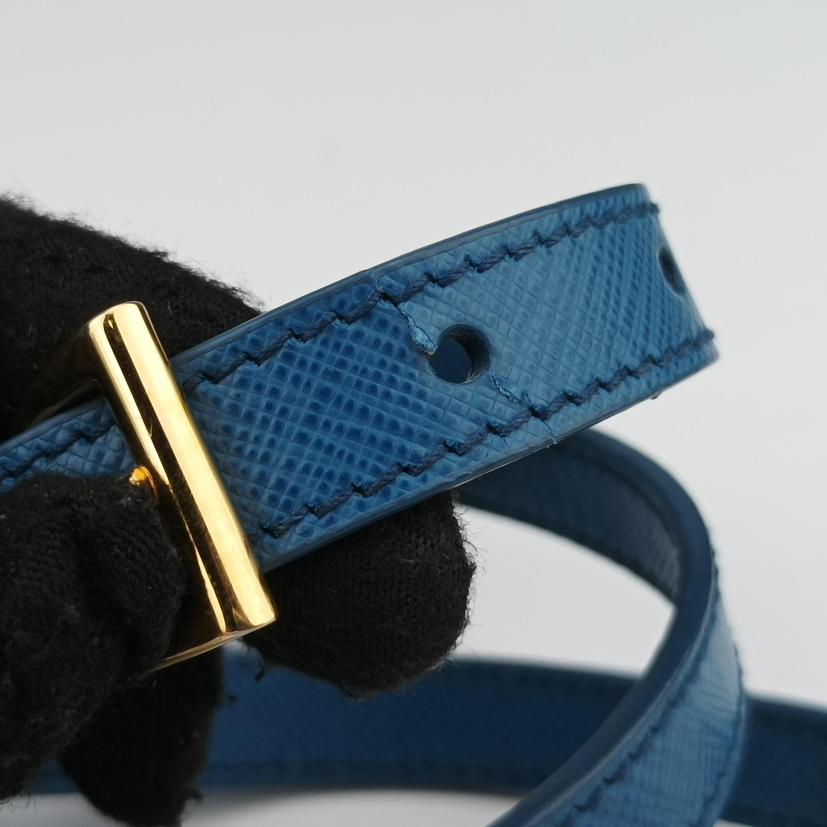 Vintage Prada Galleria Blue SAFFIANO Leather BN1801 shoulderbag | stylenewstar