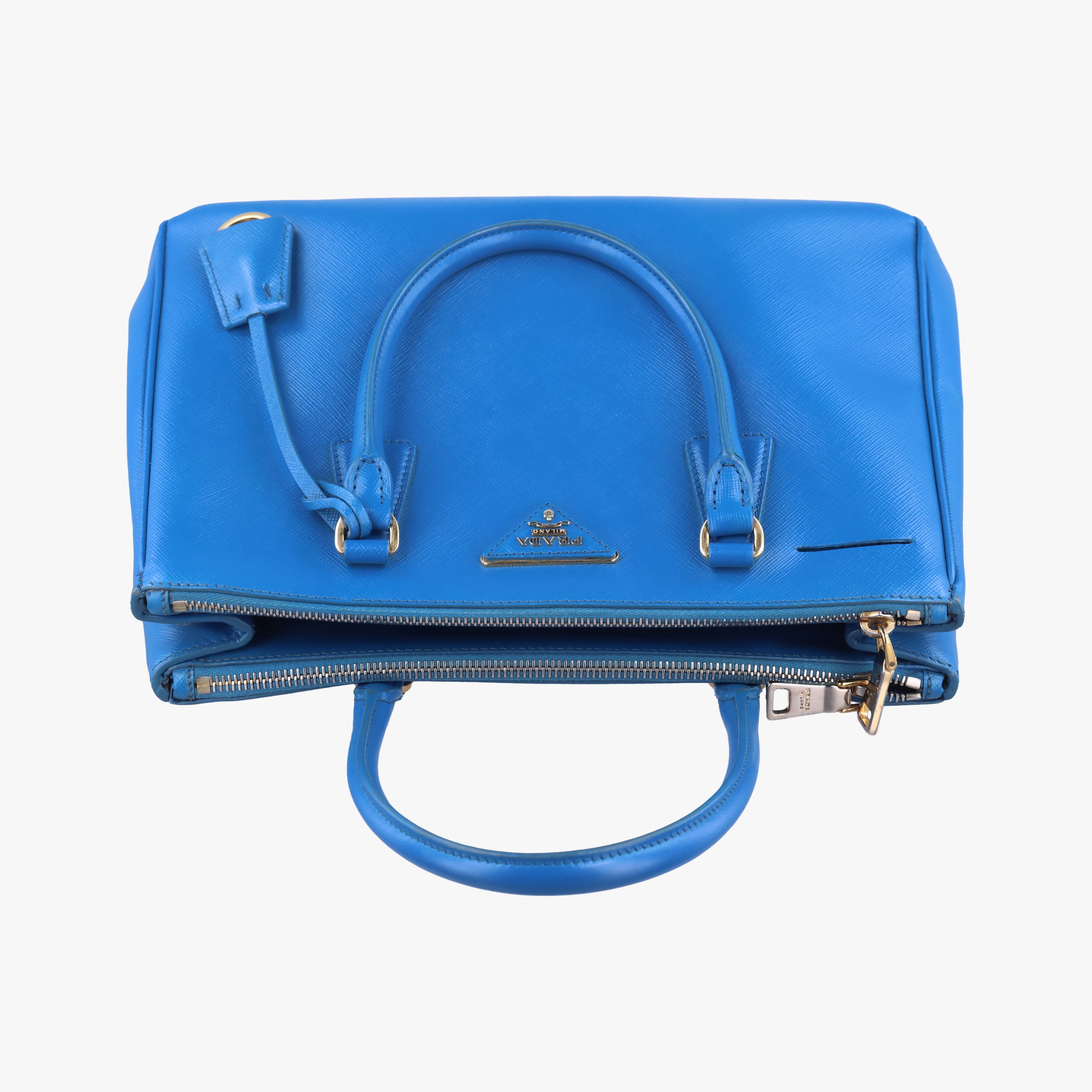 Vintage Prada Galleria Blue SAFFIANO Leather BN1801 shoulderbag | stylenewstar