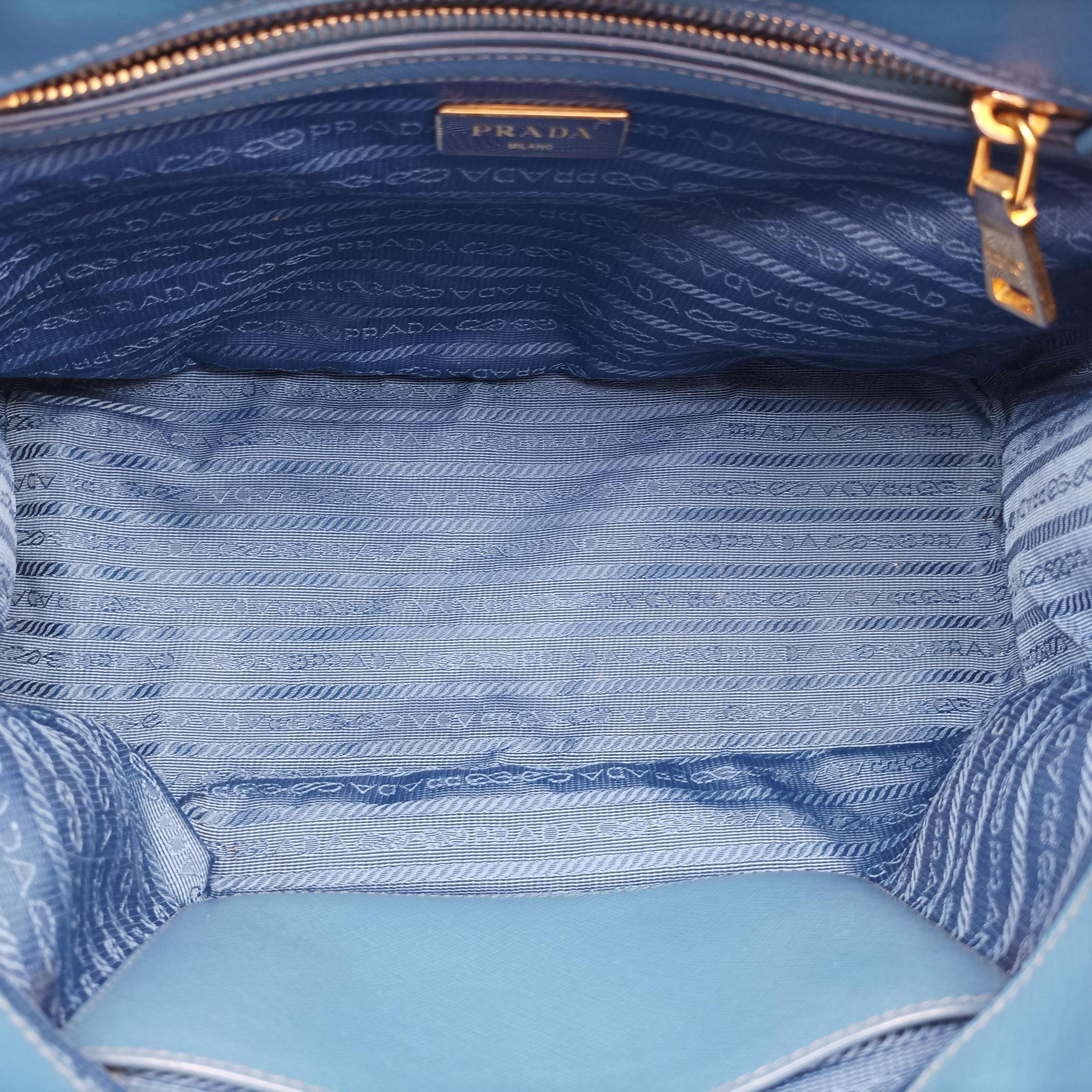 Vintage Prada Galleria Blue SAFFIANO Leather BN1801 shoulderbag | stylenewstar