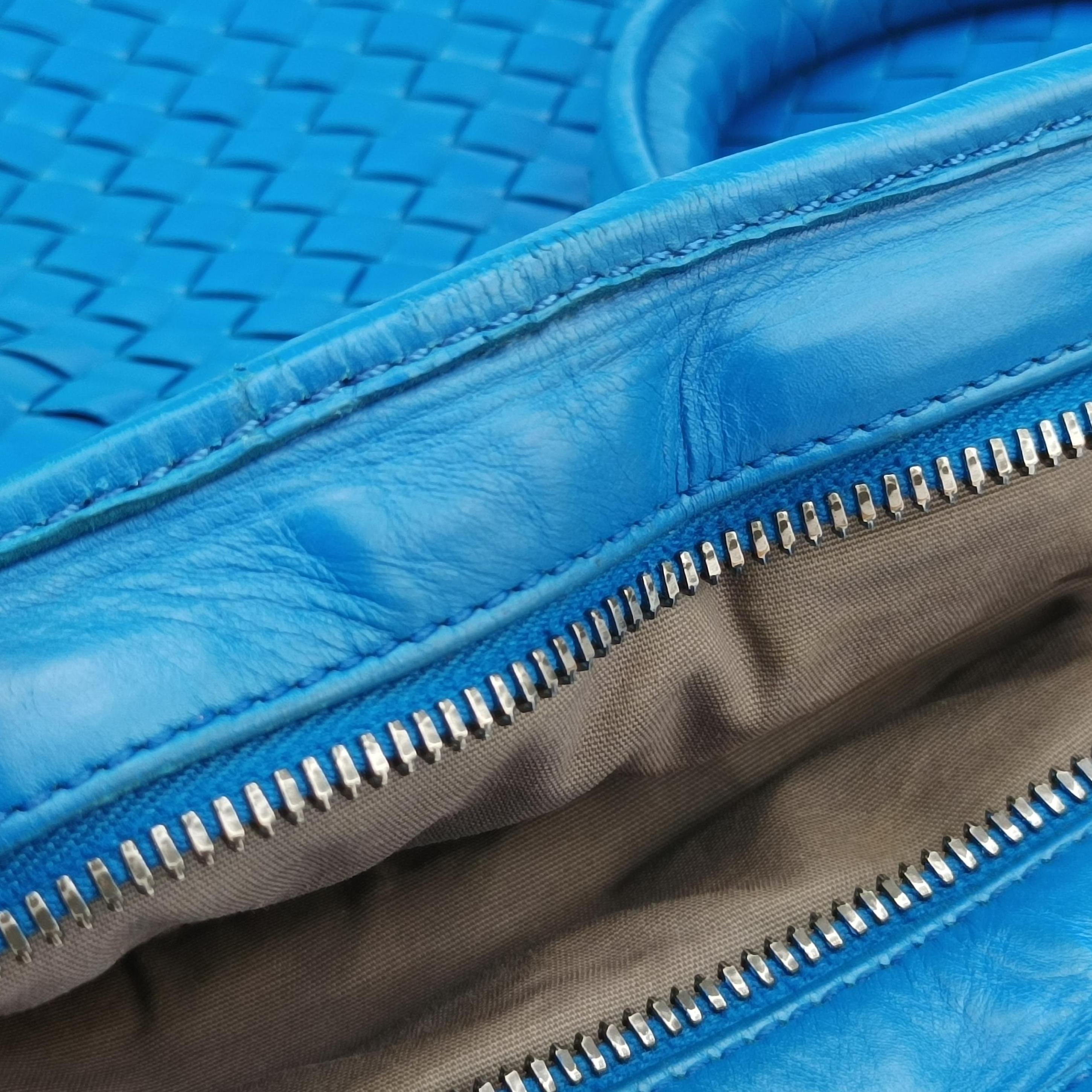 Secondhand Bottega Veneta Intrecciato Blue lambskin  handbag | stylenewstar