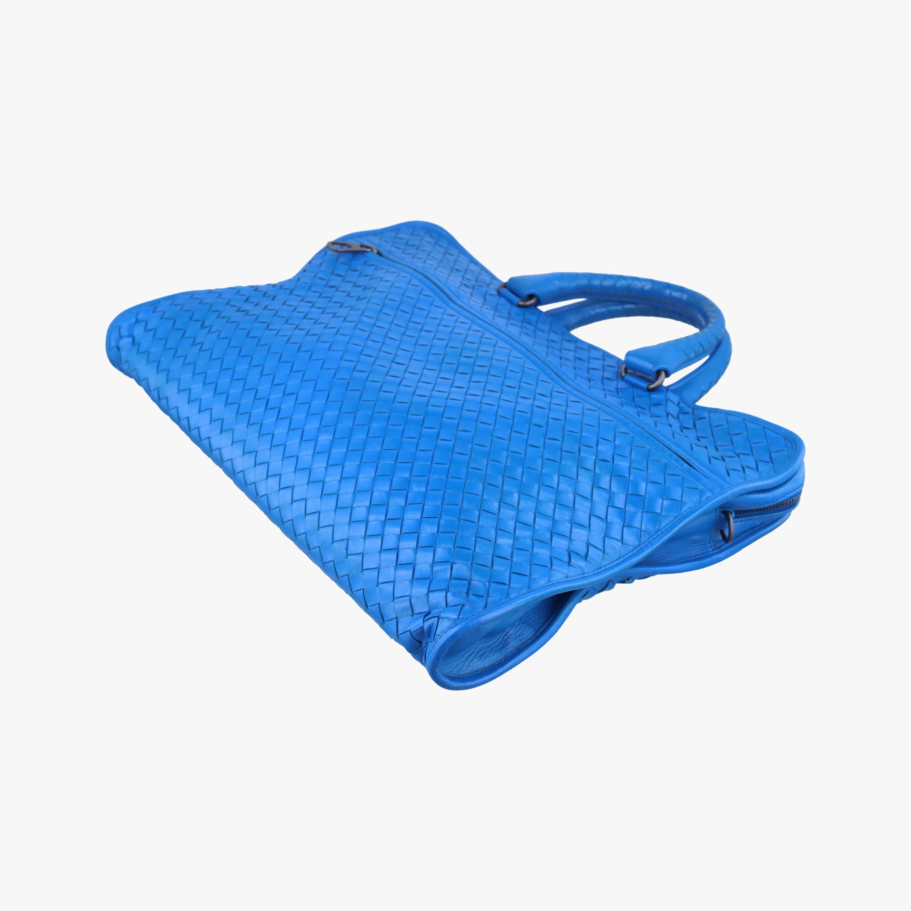 Secondhand Bottega Veneta Intrecciato Blue lambskin  handbag | stylenewstar