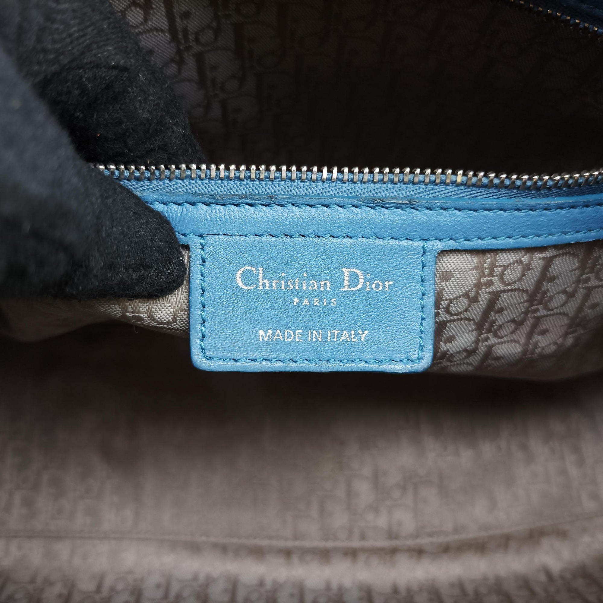 Pre-owned Christian Dior Lady Dior Blue lambskin  handbag | stylenewstar