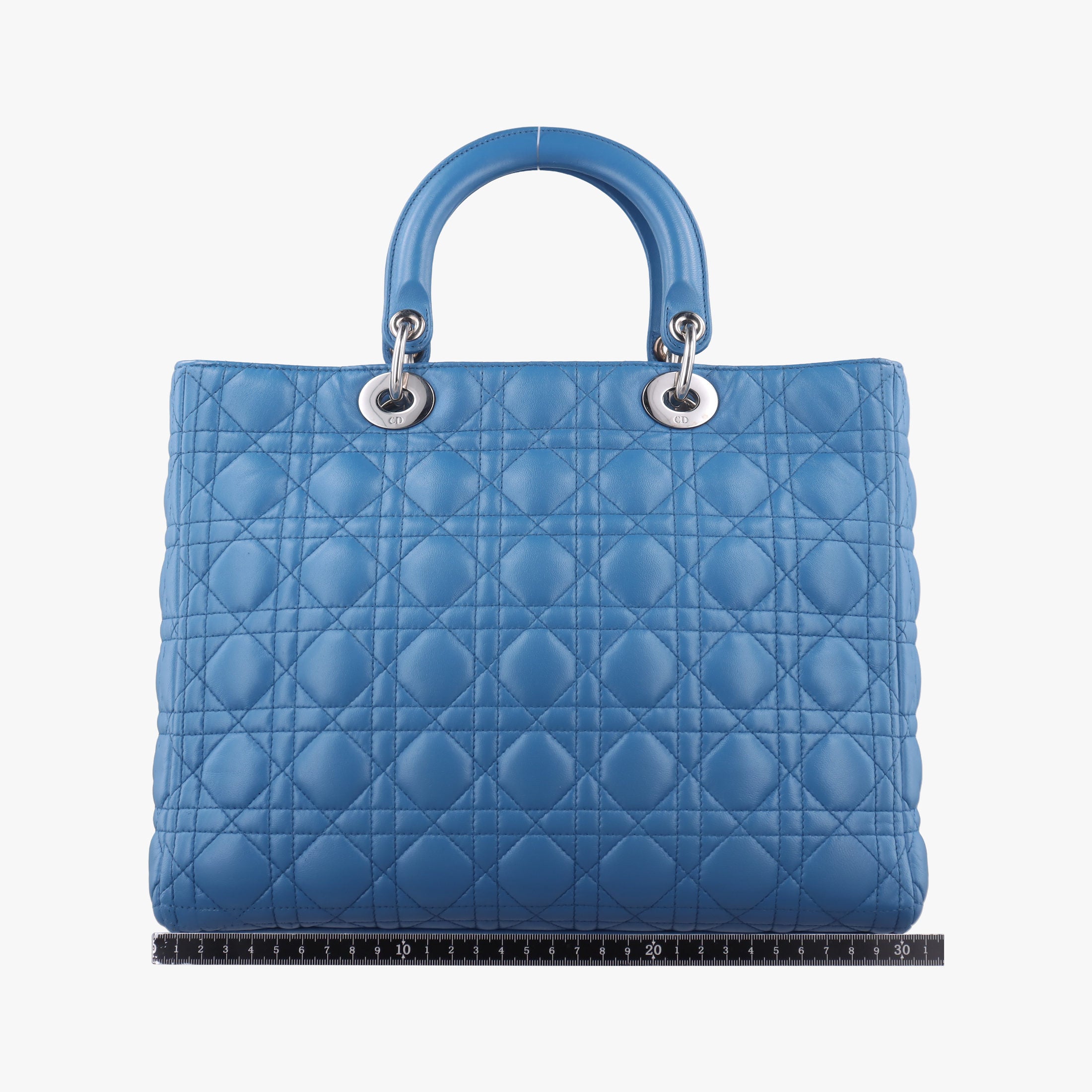 Pre-owned Christian Dior Lady Dior Blue lambskin  handbag | stylenewstar