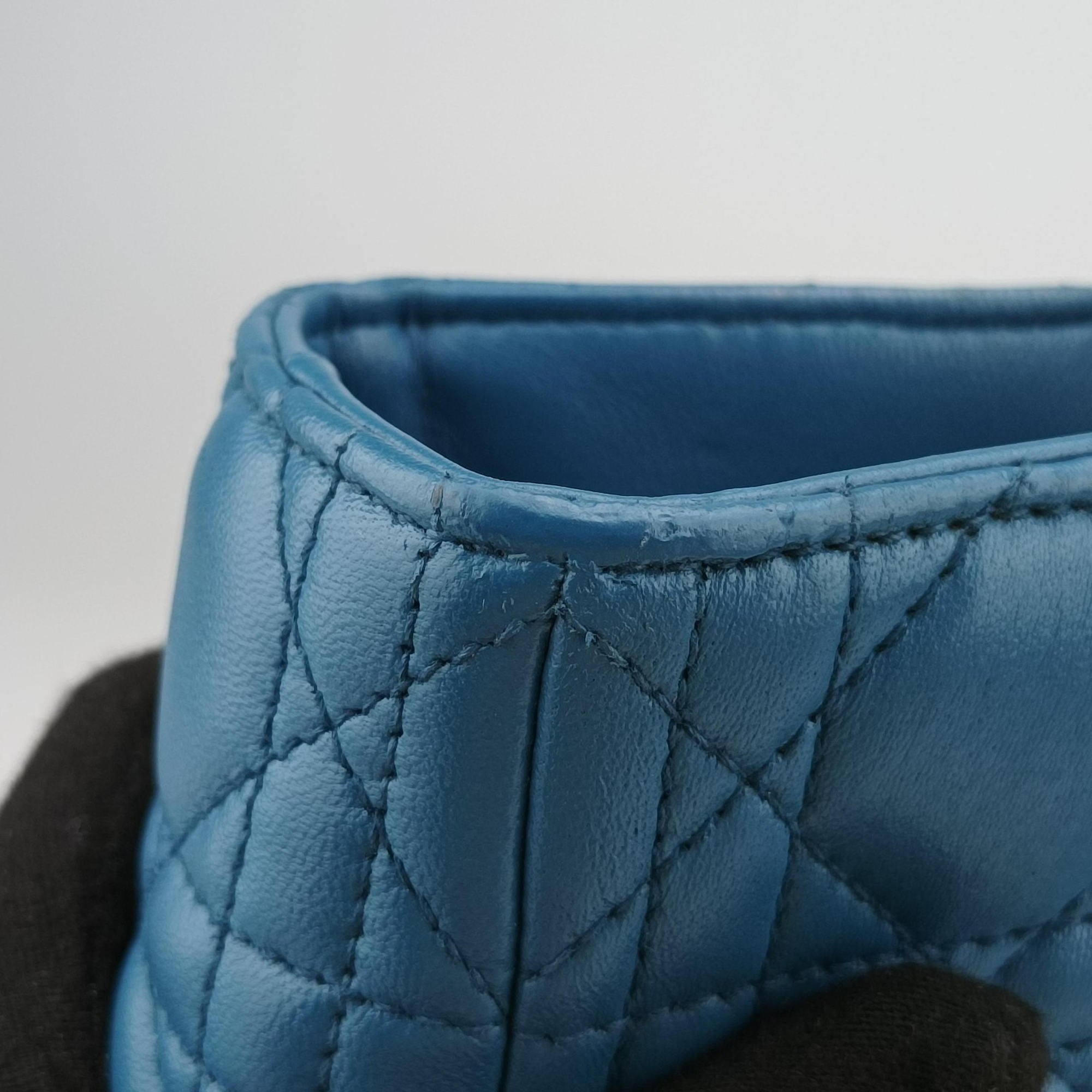 Pre-owned Christian Dior Lady Dior Blue lambskin  handbag | stylenewstar