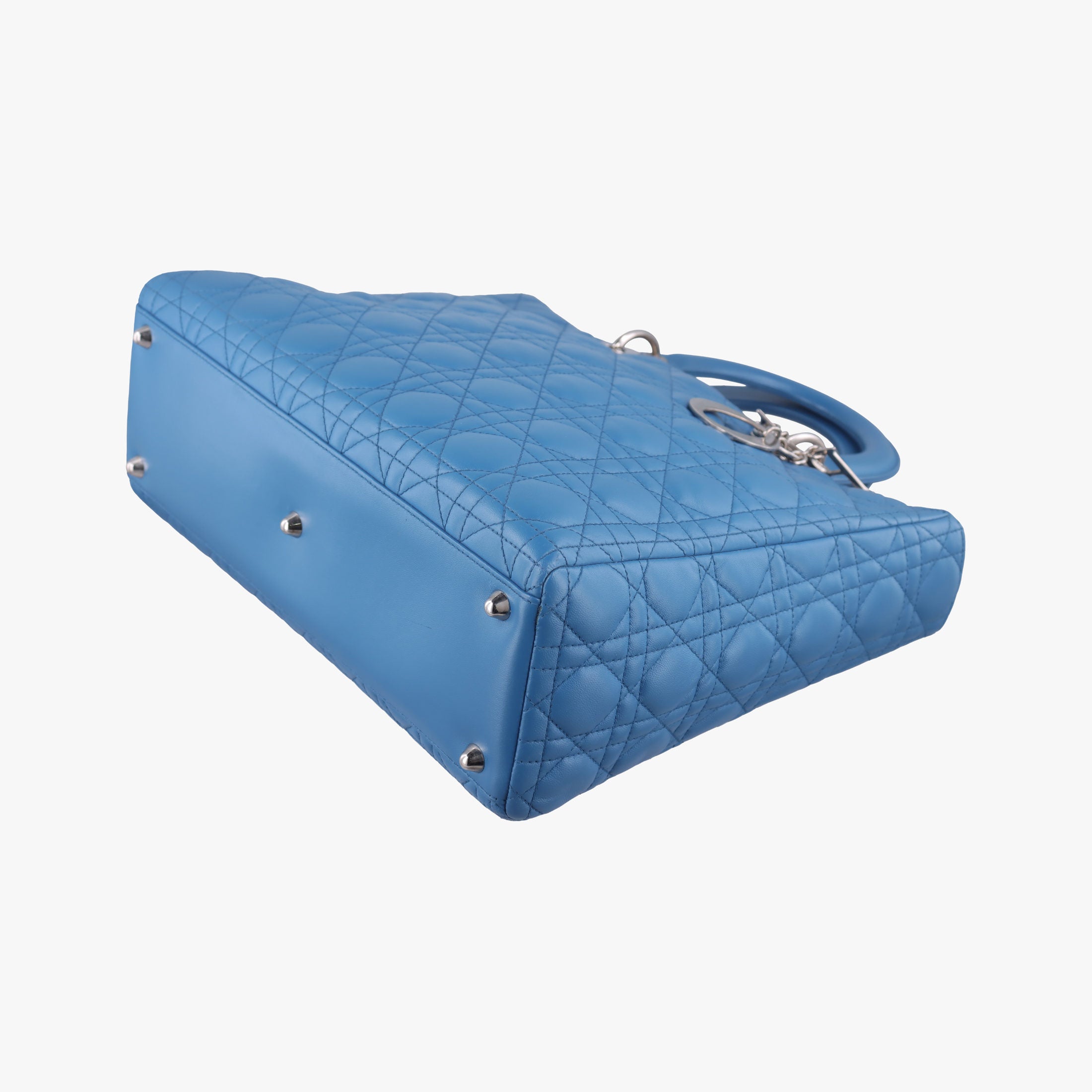 Pre-owned Christian Dior Lady Dior Blue lambskin  handbag | stylenewstar