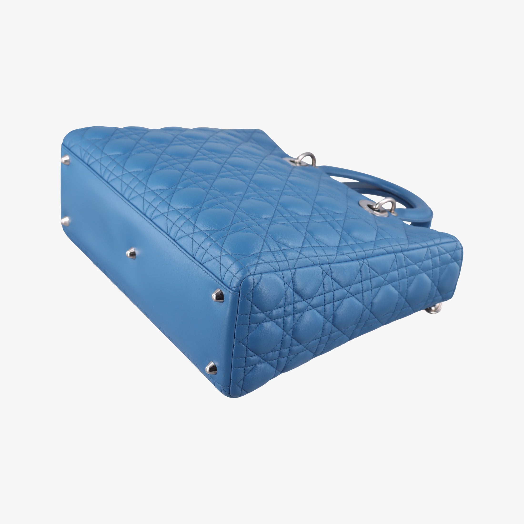Pre-owned Christian Dior Lady Dior Blue lambskin  handbag | stylenewstar