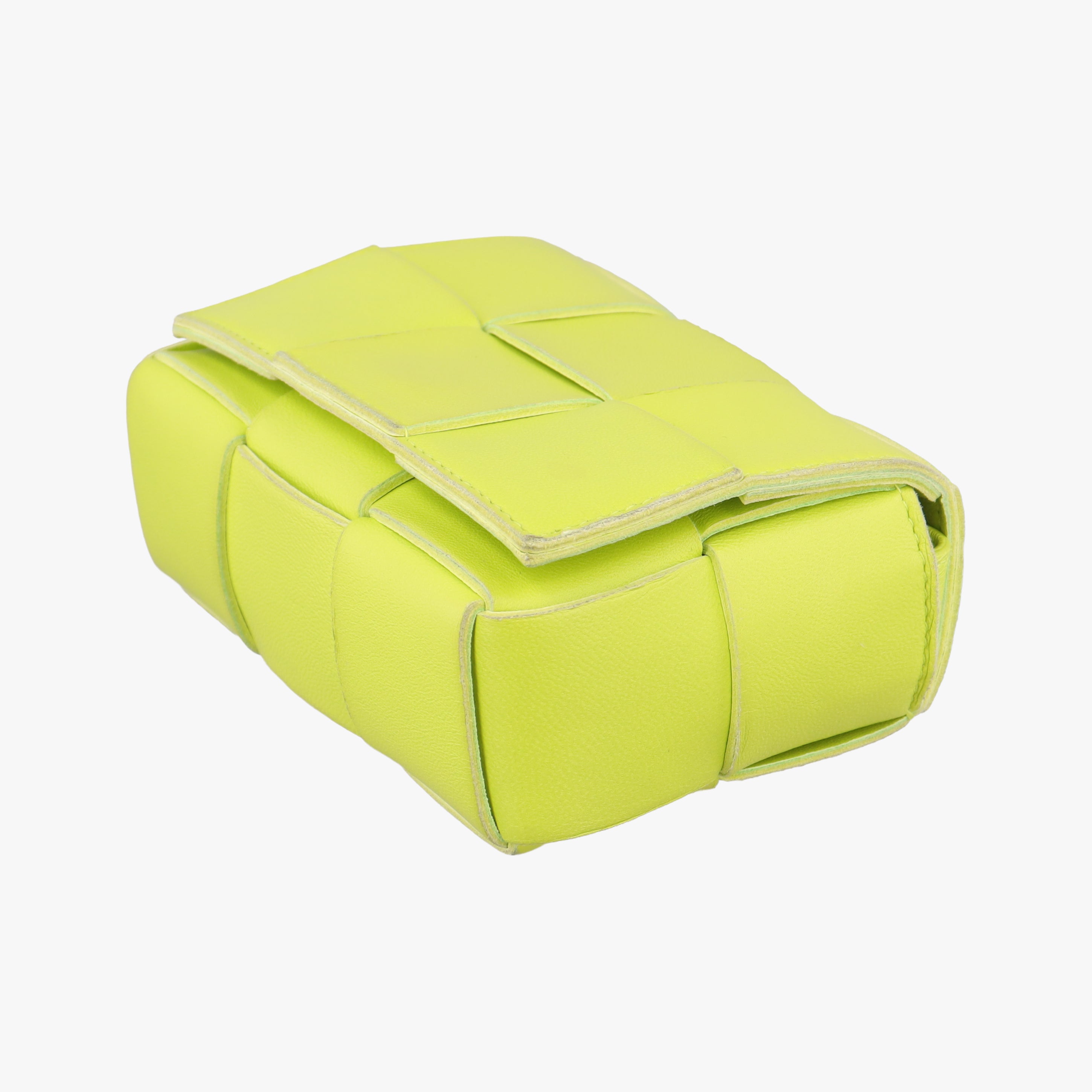 Pre-owned Bottega Veneta cassette yellow lambskin  shoulderbag | stylenewstar