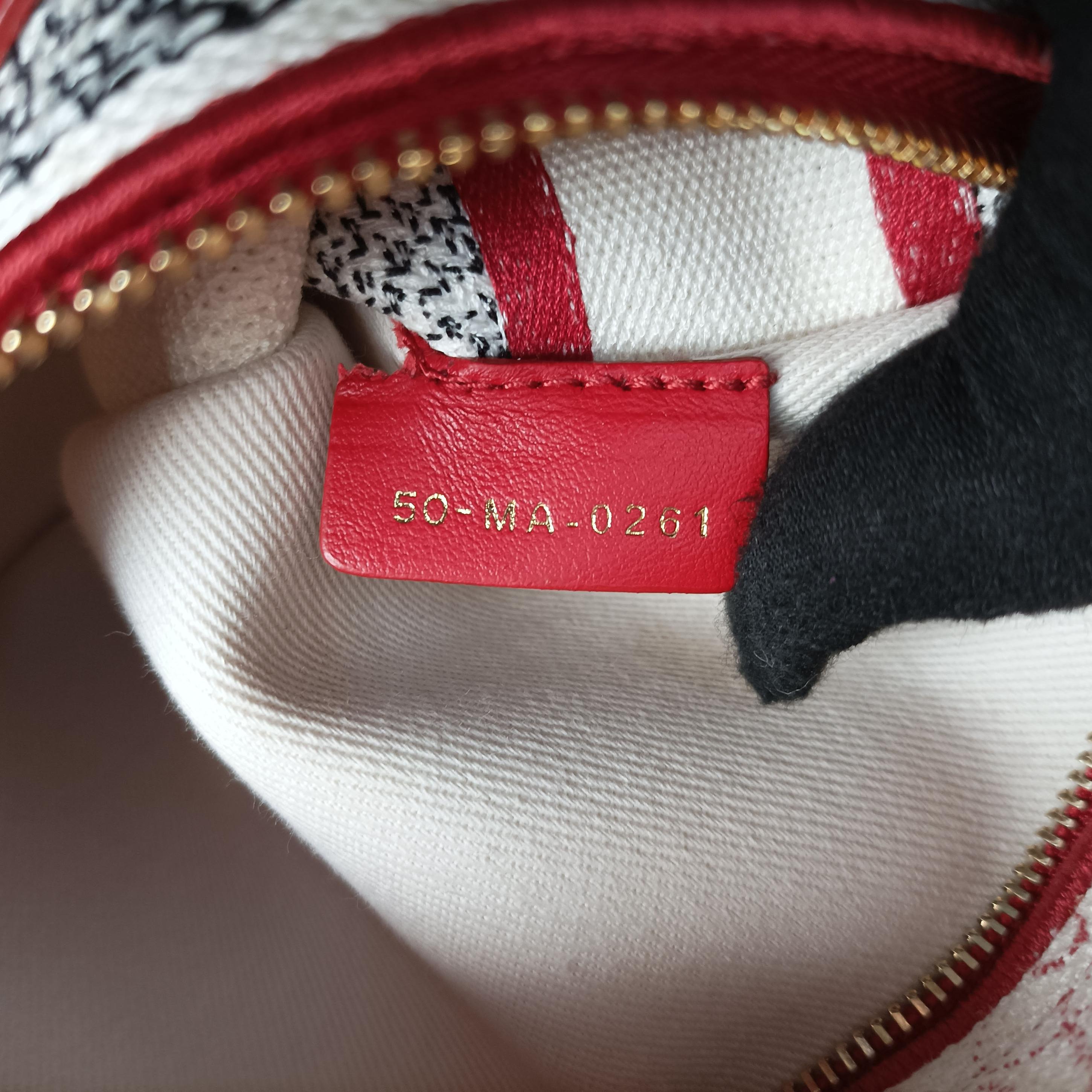 Pre-owned Christian Dior D-Lite Medium Royaume pink×multicolor canvas  shoulderbag | stylenewstar