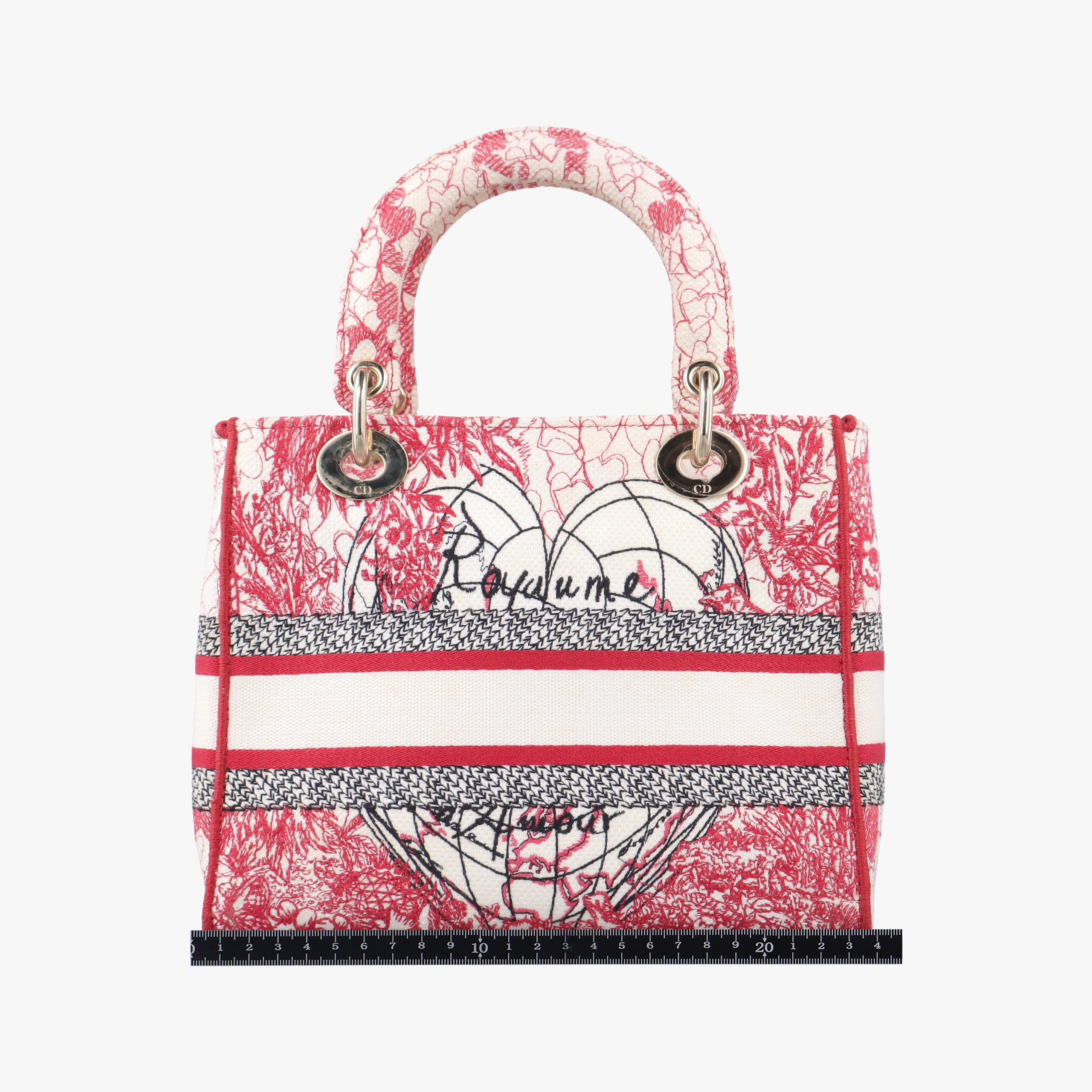 Pre-owned Christian Dior D-Lite Medium Royaume pink×multicolor canvas  shoulderbag | stylenewstar