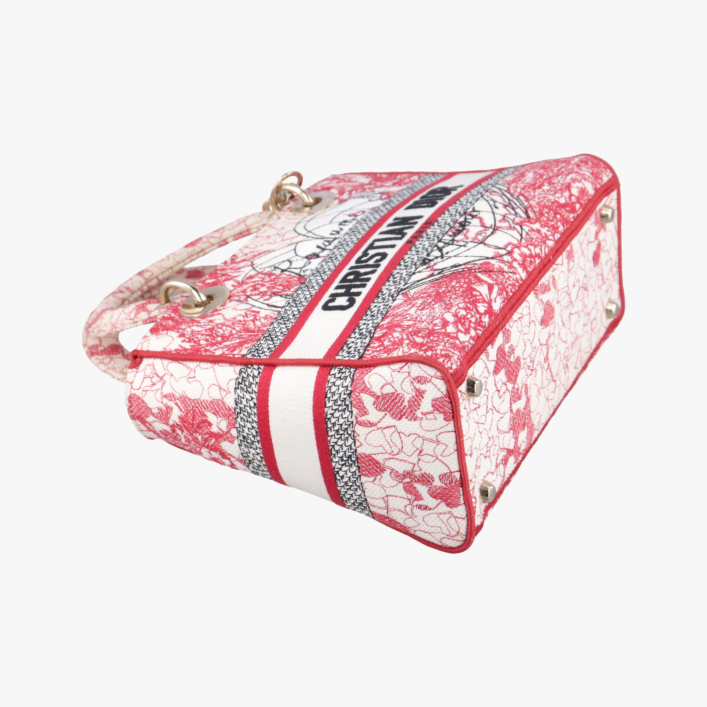 Pre-owned Christian Dior D-Lite Medium Royaume pink×multicolor canvas  shoulderbag | stylenewstar