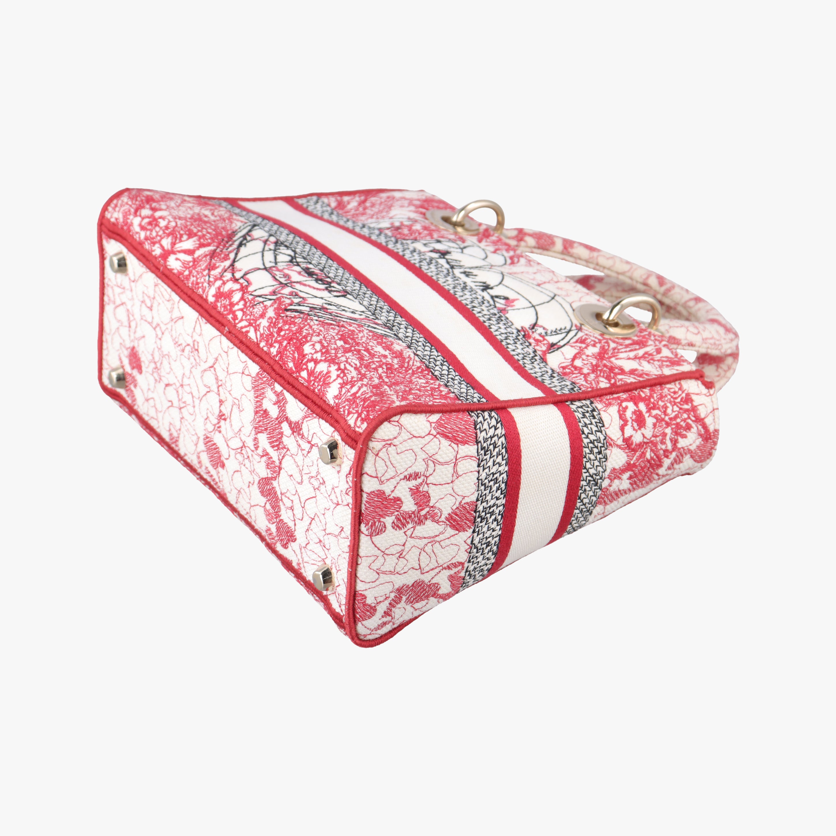 Pre-owned Christian Dior D-Lite Medium Royaume pink×multicolor canvas  shoulderbag | stylenewstar