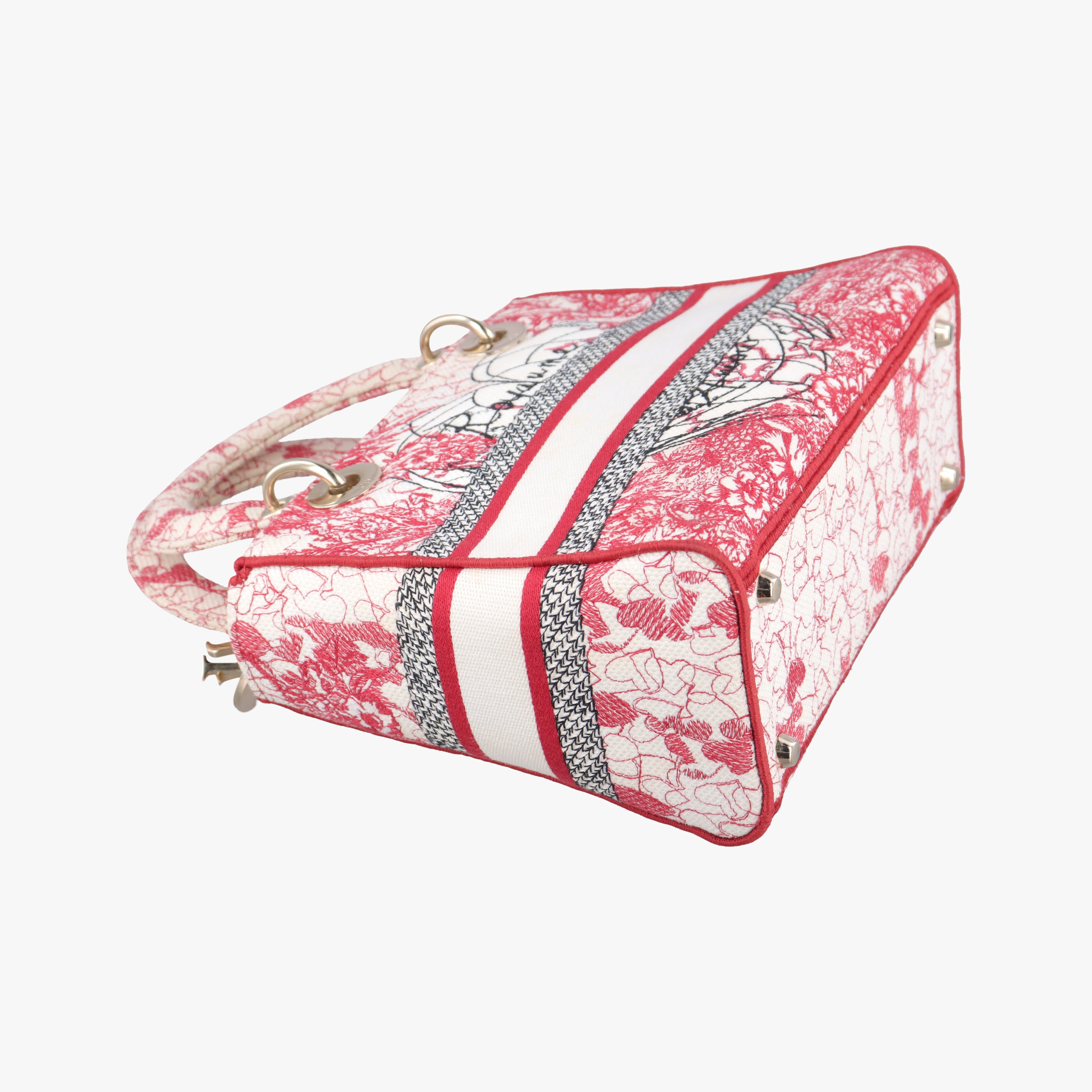 Pre-owned Christian Dior D-Lite Medium Royaume pink×multicolor canvas  shoulderbag | stylenewstar