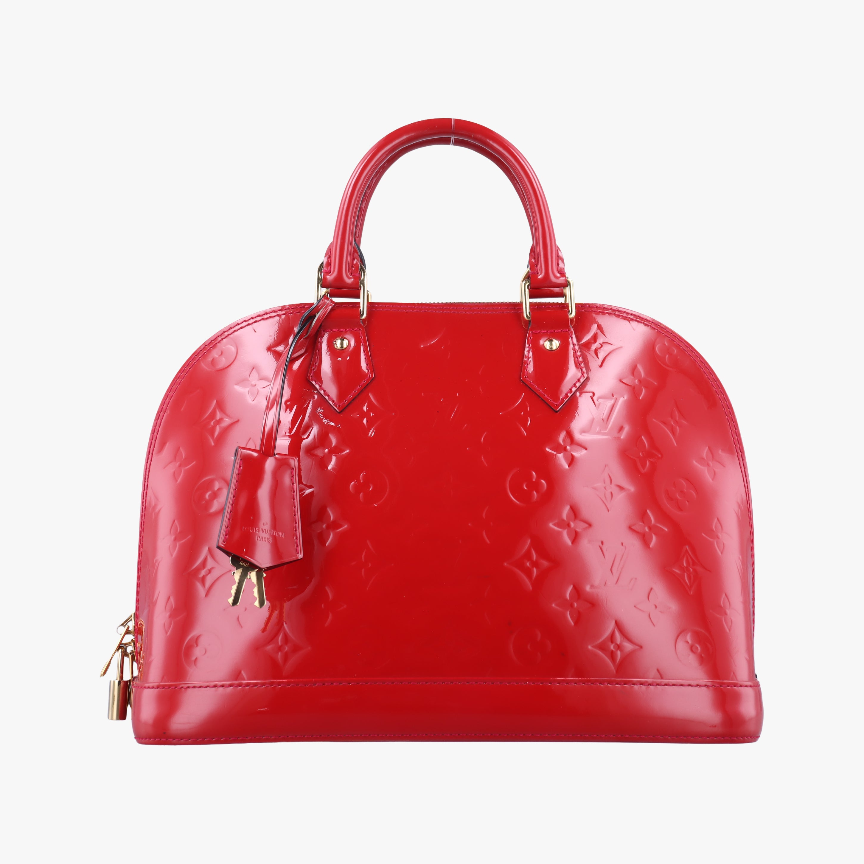 Pre-owned Louis Vuitton Alma PM pomme d'amour Vernis M90096 handbag | stylenewstar
