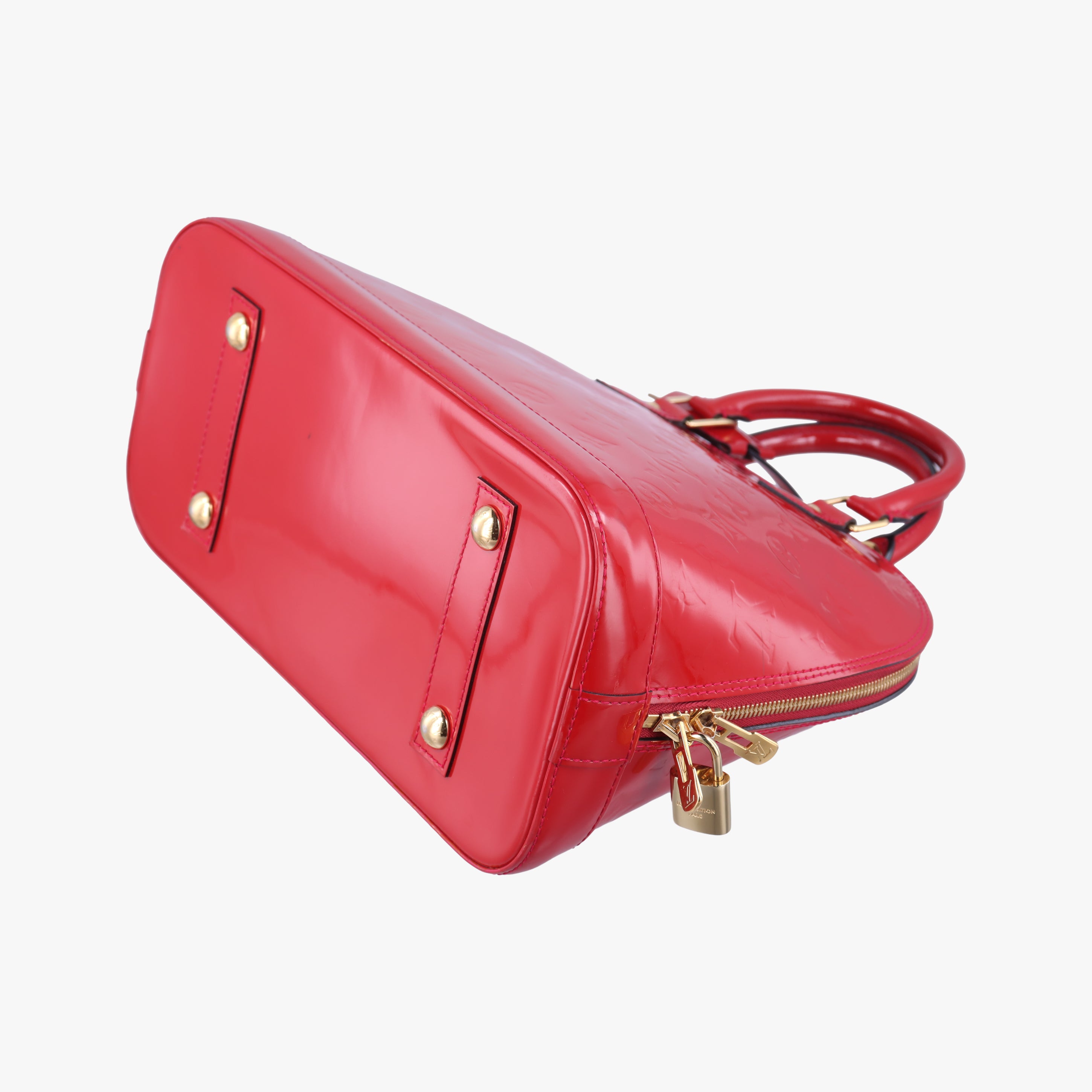 Pre-owned Louis Vuitton Alma PM pomme d'amour Vernis M90096 handbag | stylenewstar