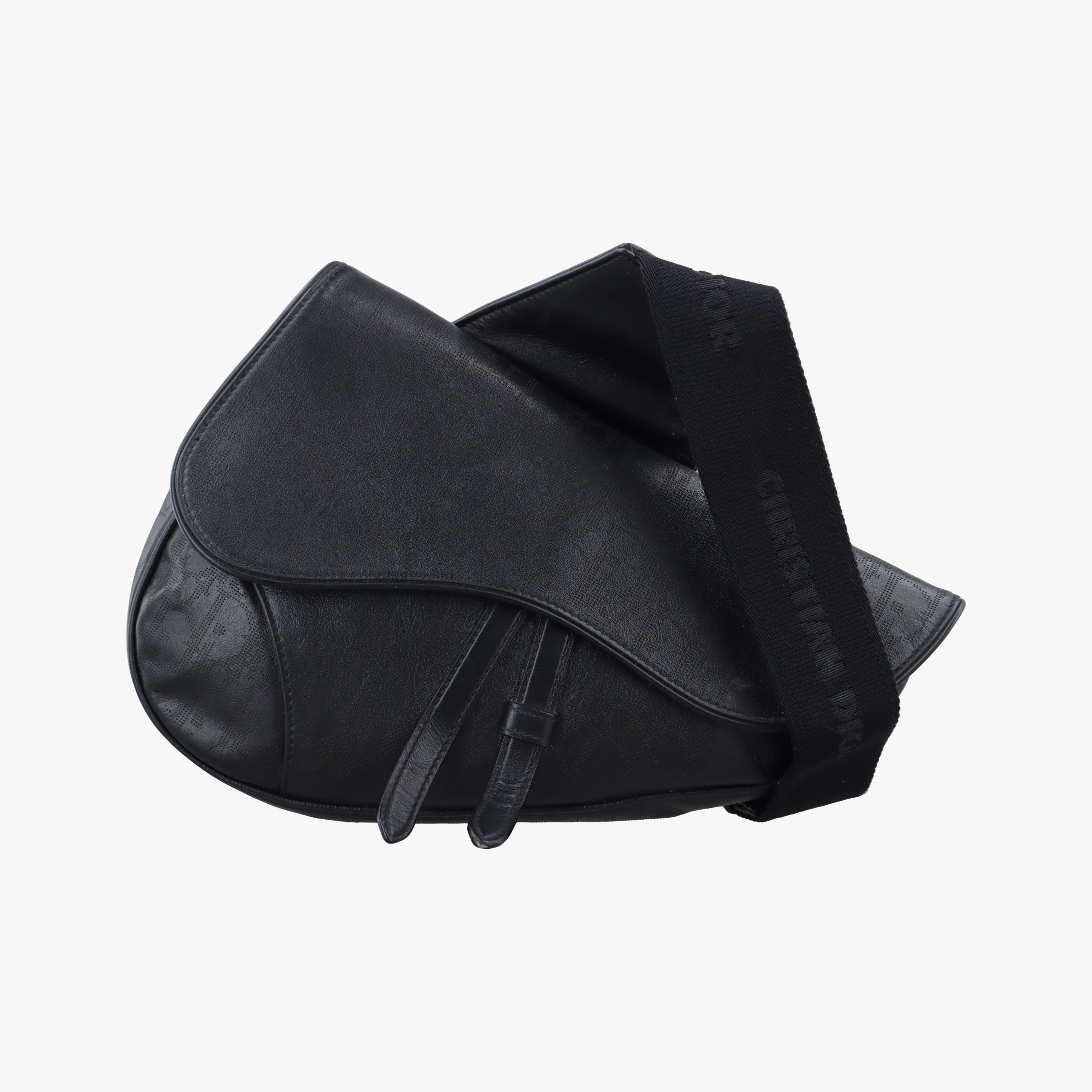 Pre-owned Christian Dior saddle Black leather  crossbodybag | stylenewstar