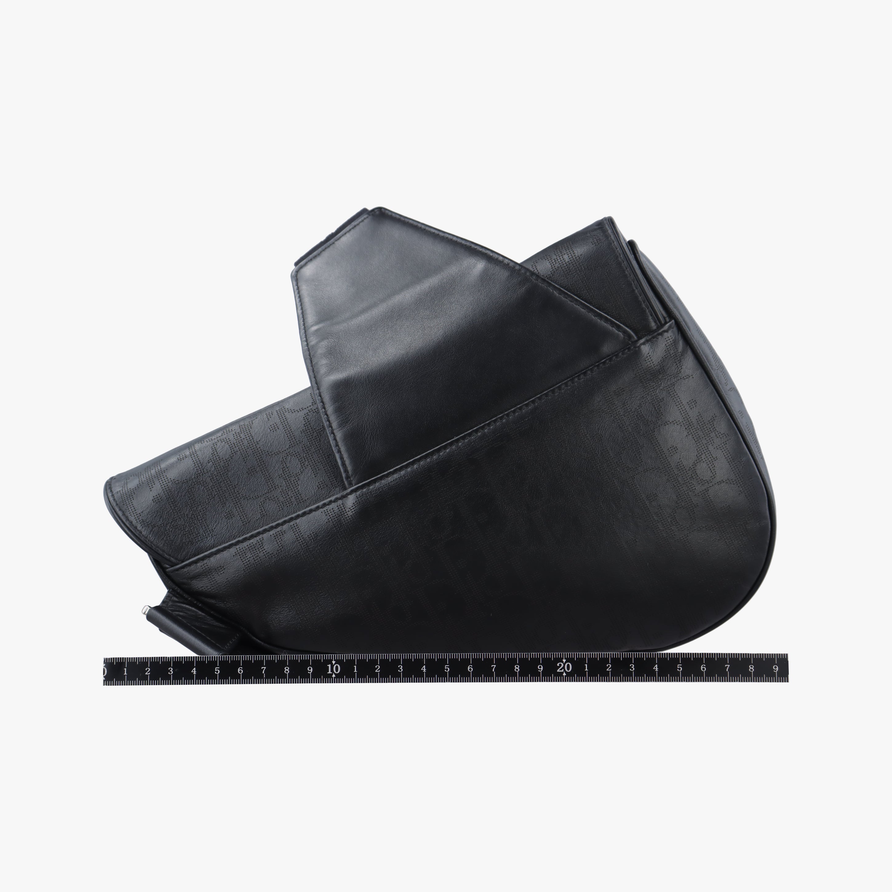 Pre-owned Christian Dior saddle Black leather  crossbodybag | stylenewstar