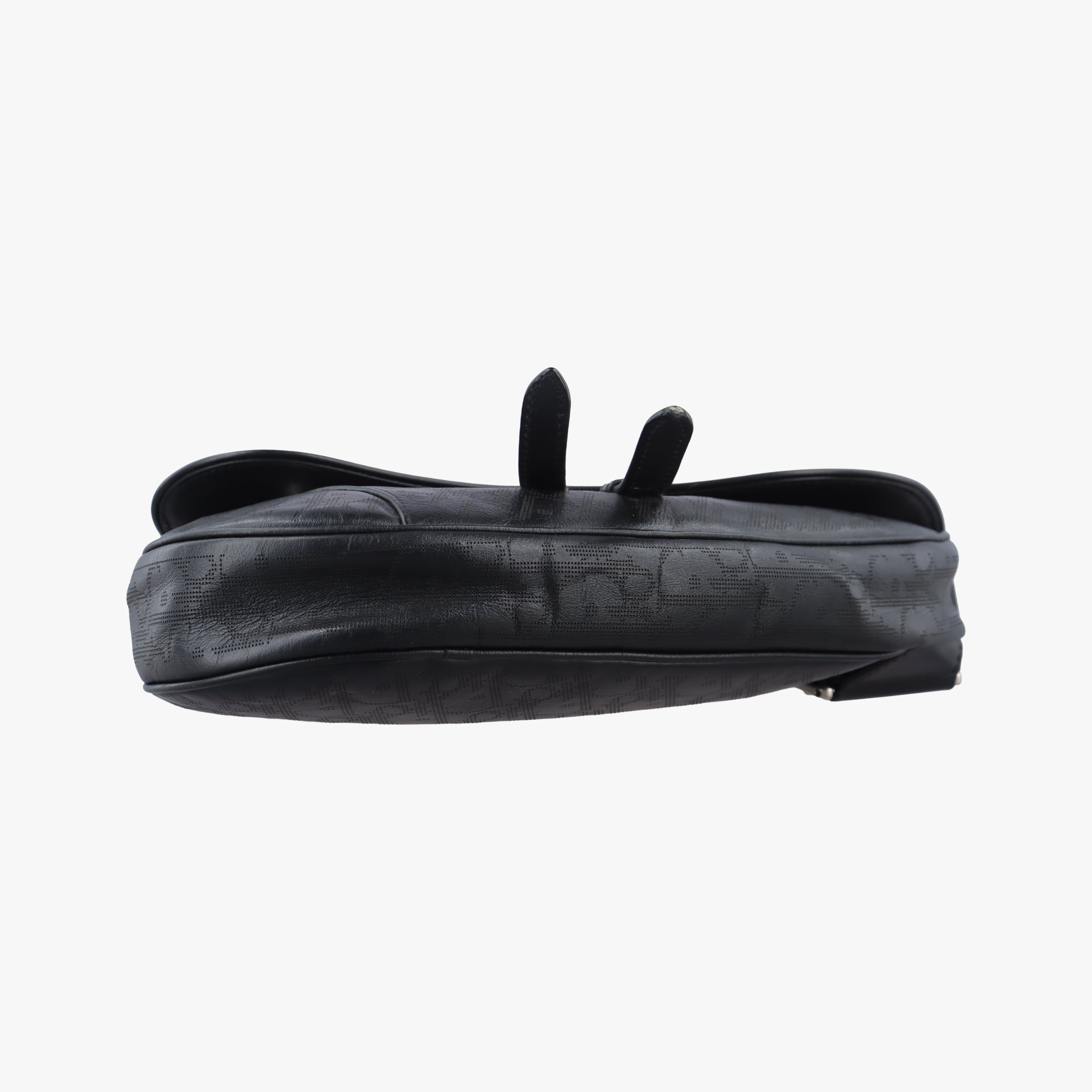 Pre-owned Christian Dior saddle Black leather  crossbodybag | stylenewstar