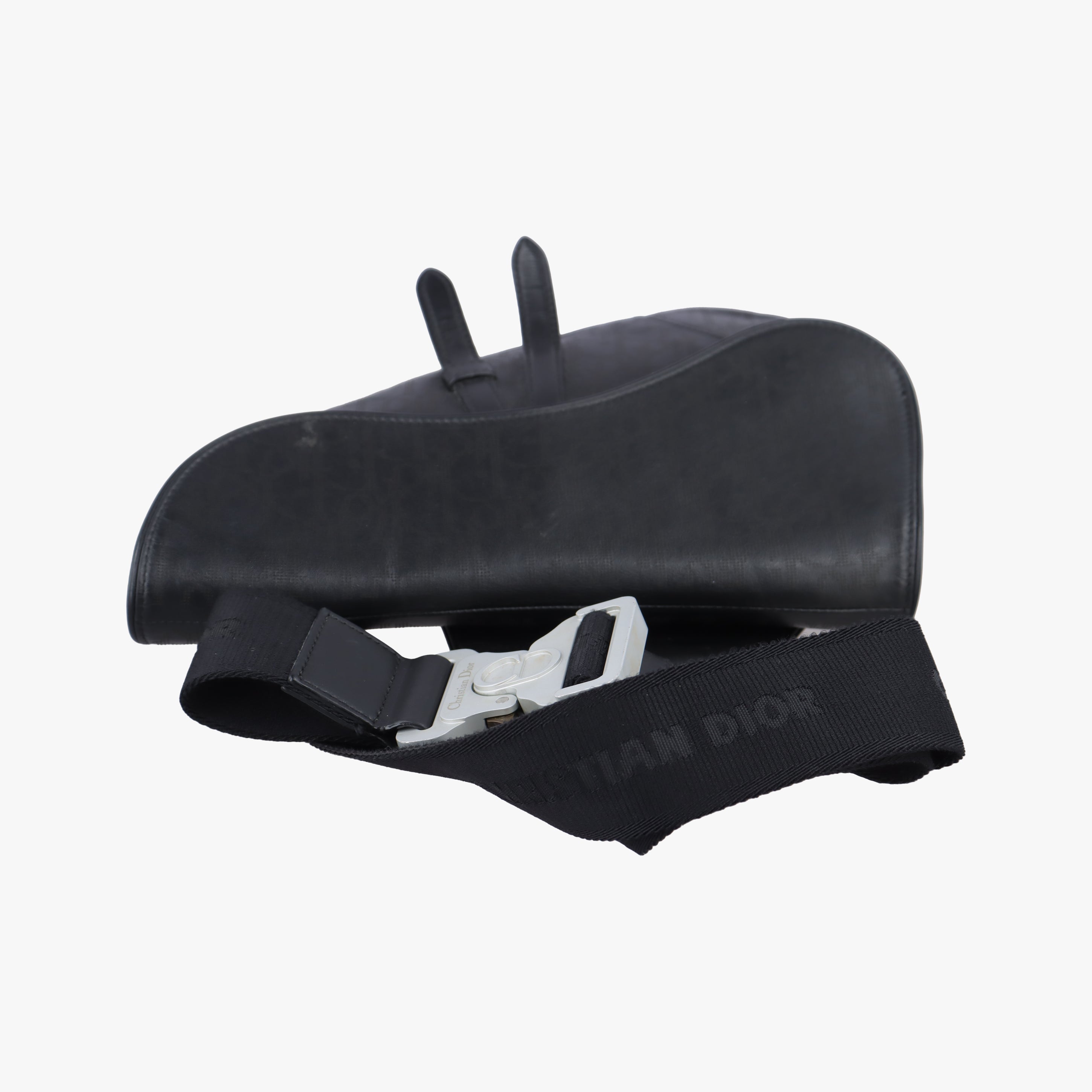 Pre-owned Christian Dior saddle Black leather  crossbodybag | stylenewstar