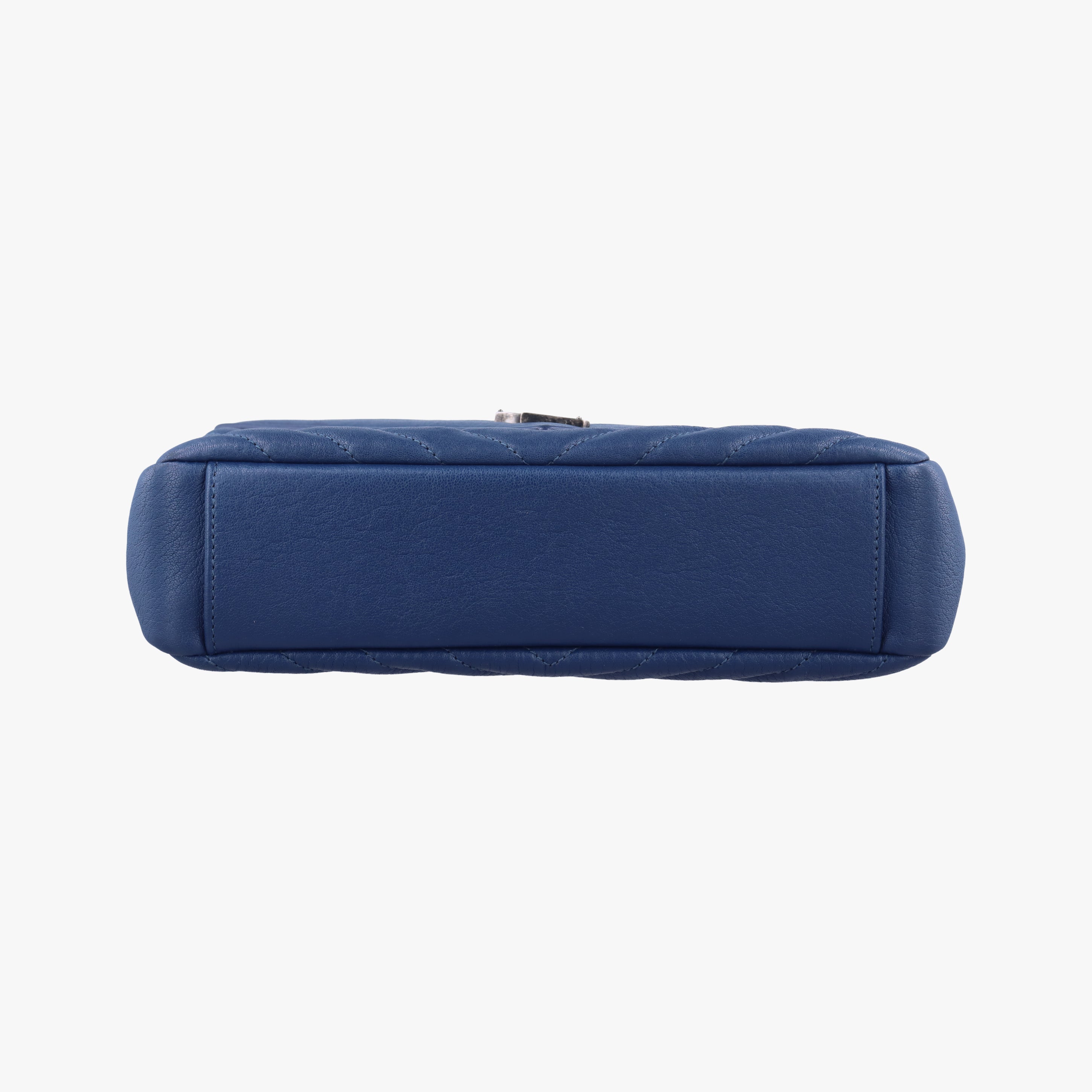Pre-owned Yves Saint Laurent COLLEGE Navy Leather 487213 shoulderbag | stylenewstar