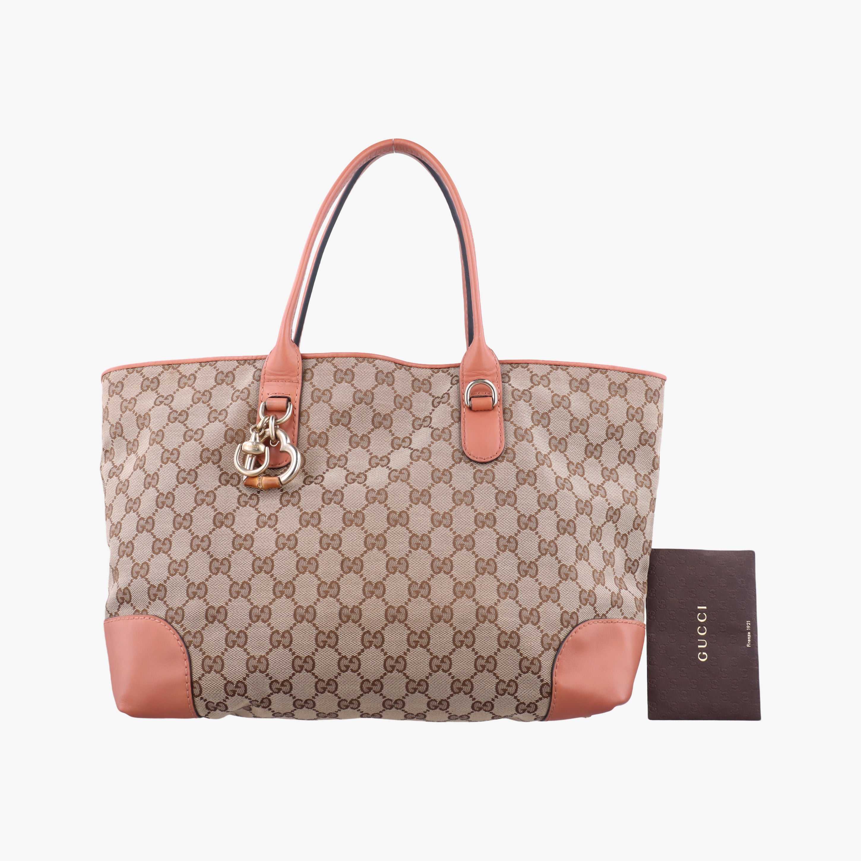 Secondhand Gucci Heart Bit charm Brown×orange canvas×leather 269956 handbag | stylenewstar