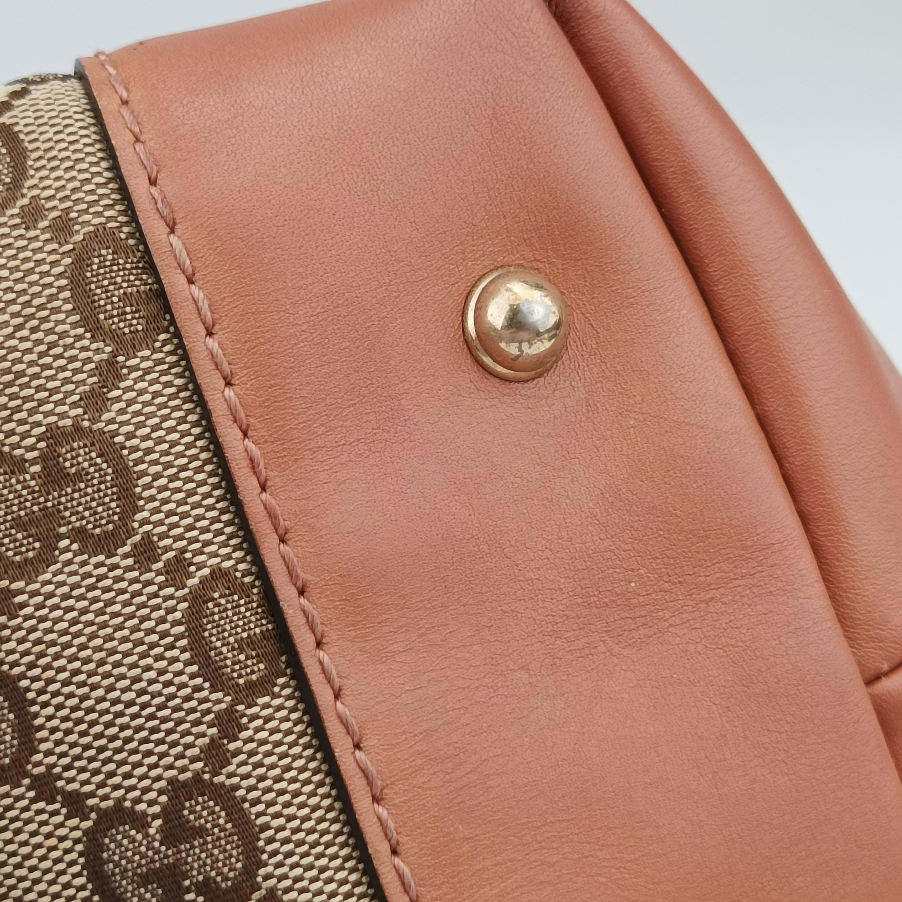 Secondhand Gucci Heart Bit charm Brown×orange canvas×leather 269956 handbag | stylenewstar