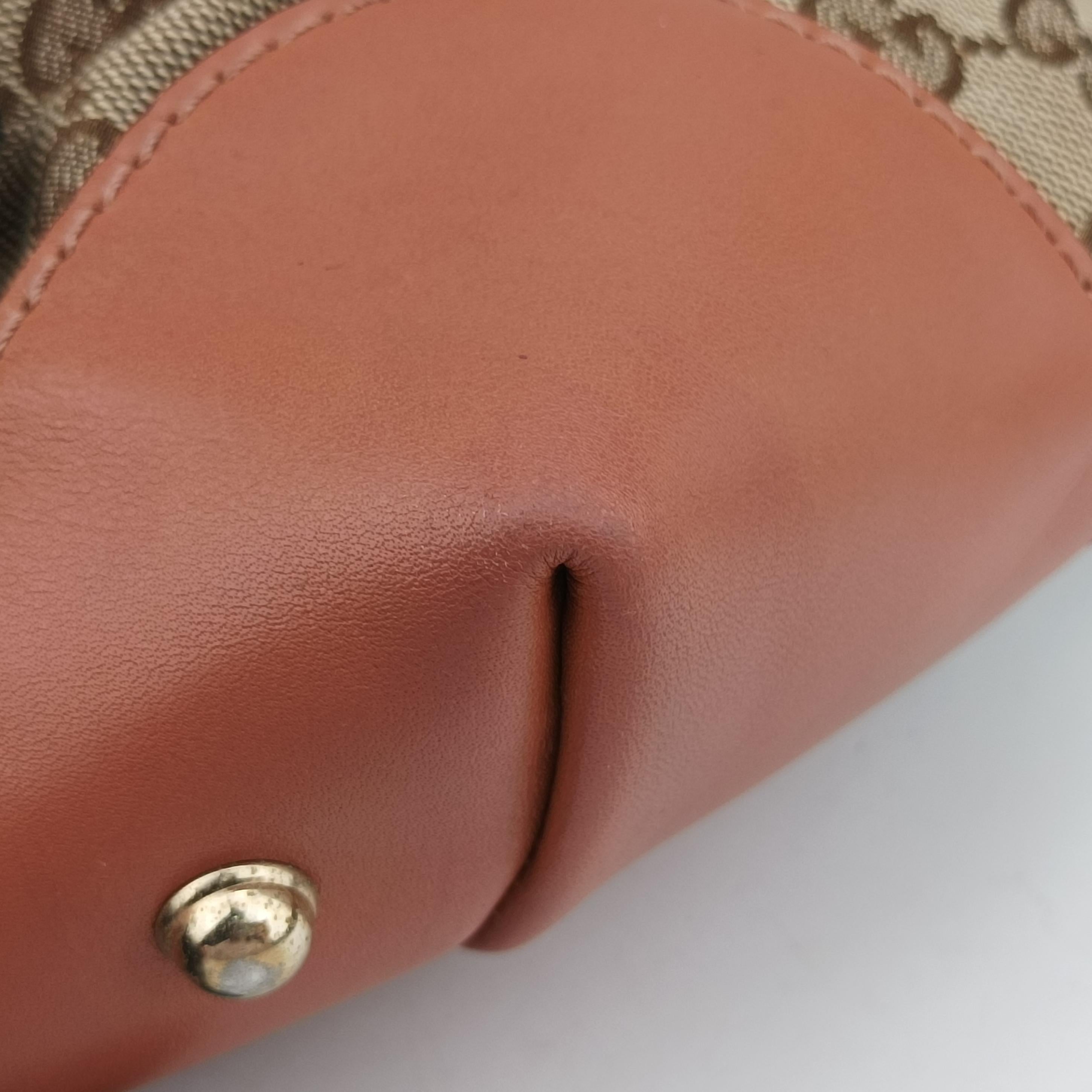 Secondhand Gucci Heart Bit charm Brown×orange canvas×leather 269956 handbag | stylenewstar