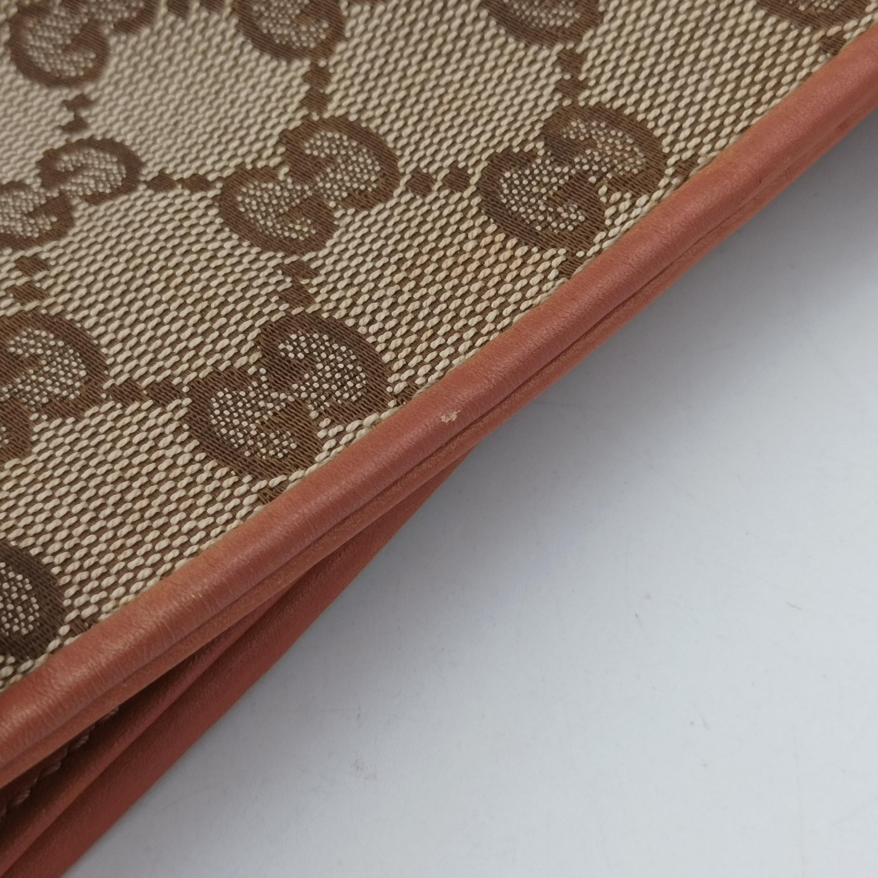 Secondhand Gucci Heart Bit charm Brown×orange canvas×leather 269956 handbag | stylenewstar