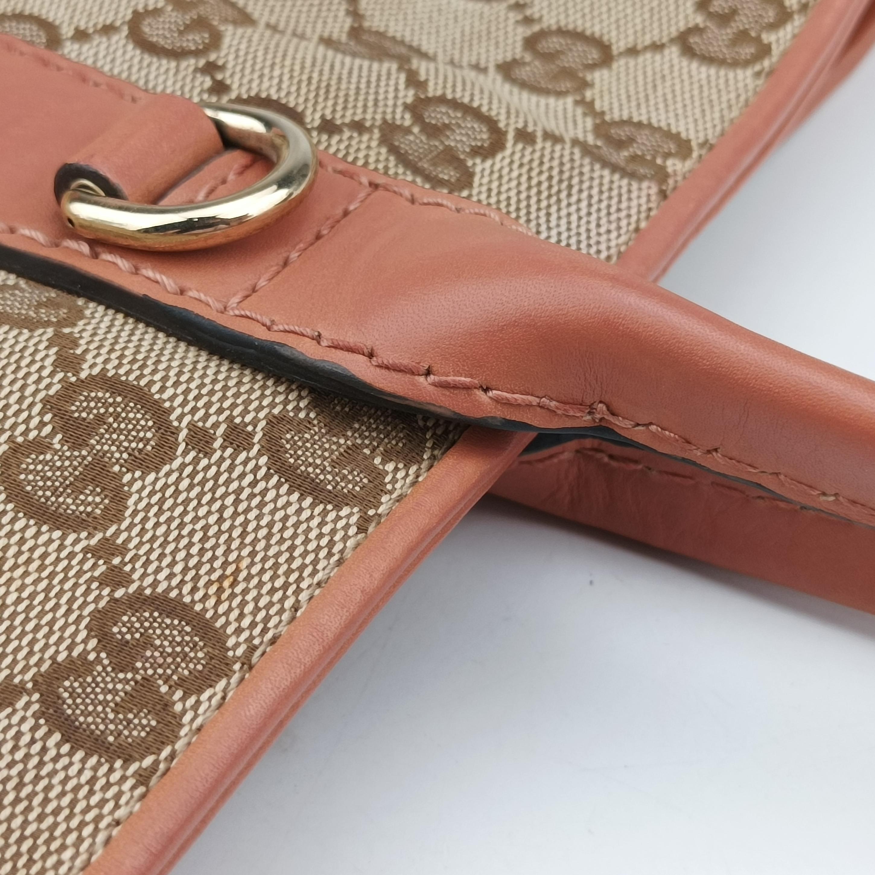 Secondhand Gucci Heart Bit charm Brown×orange canvas×leather 269956 handbag | stylenewstar