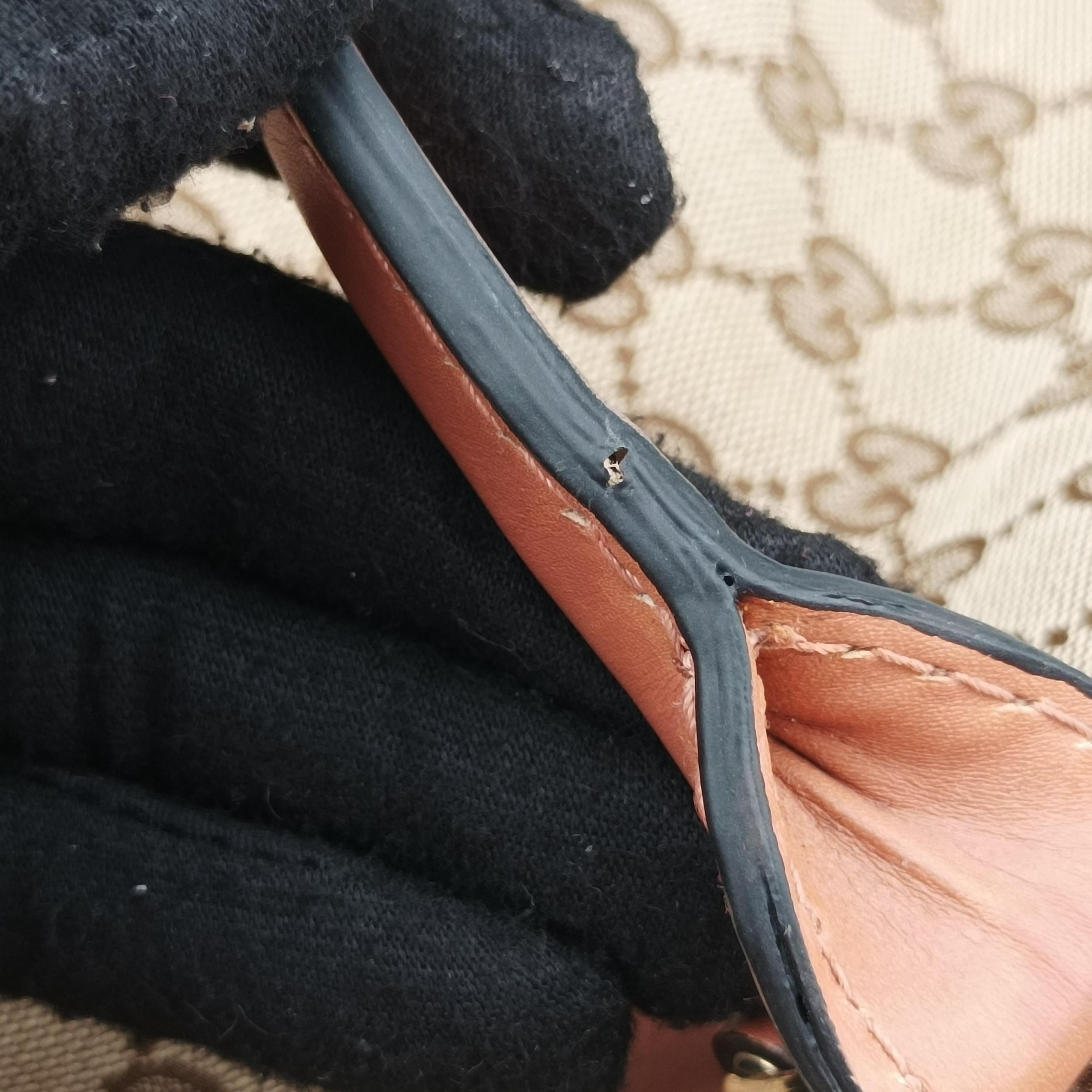 Secondhand Gucci Heart Bit charm Brown×orange canvas×leather 269956 handbag | stylenewstar