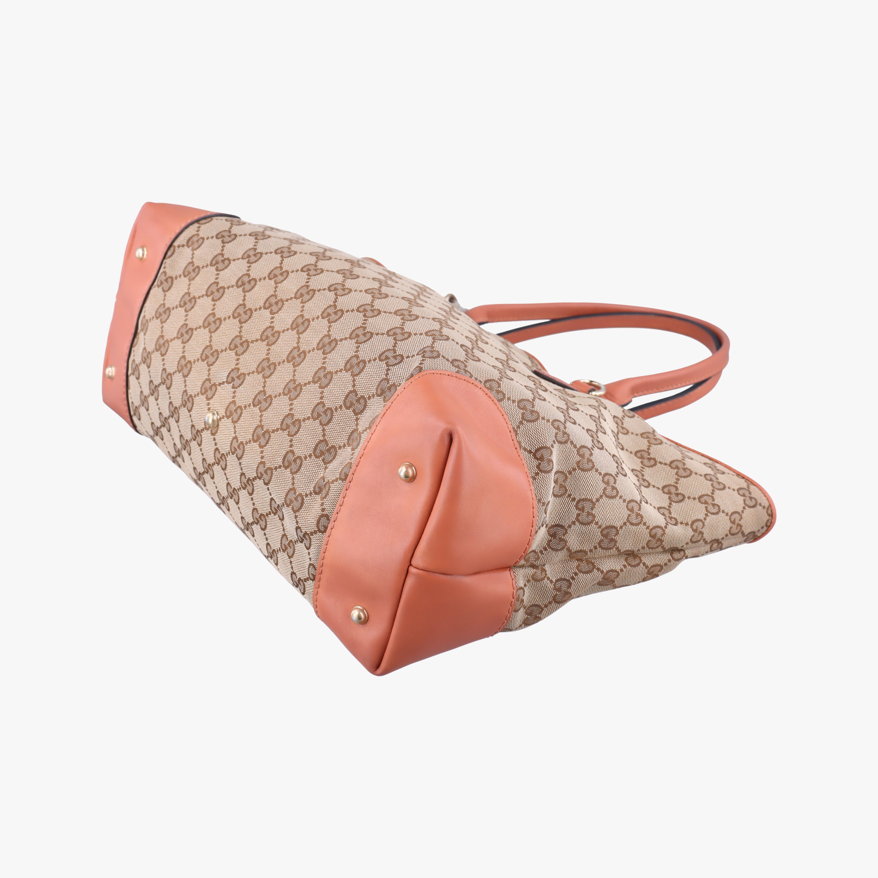 Secondhand Gucci Heart Bit charm Brown×orange canvas×leather 269956 handbag | stylenewstar