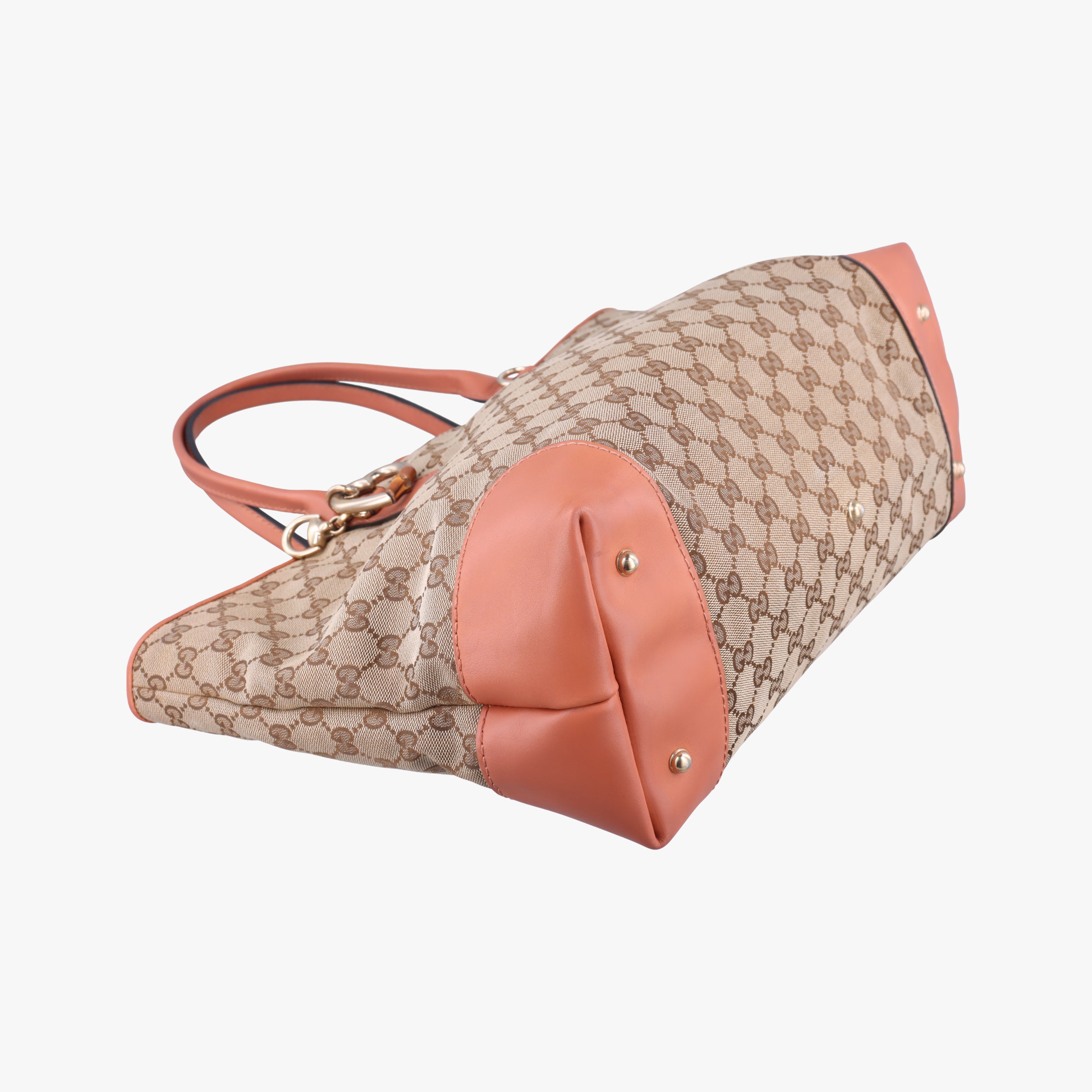 Secondhand Gucci Heart Bit charm Brown×orange canvas×leather 269956 handbag | stylenewstar