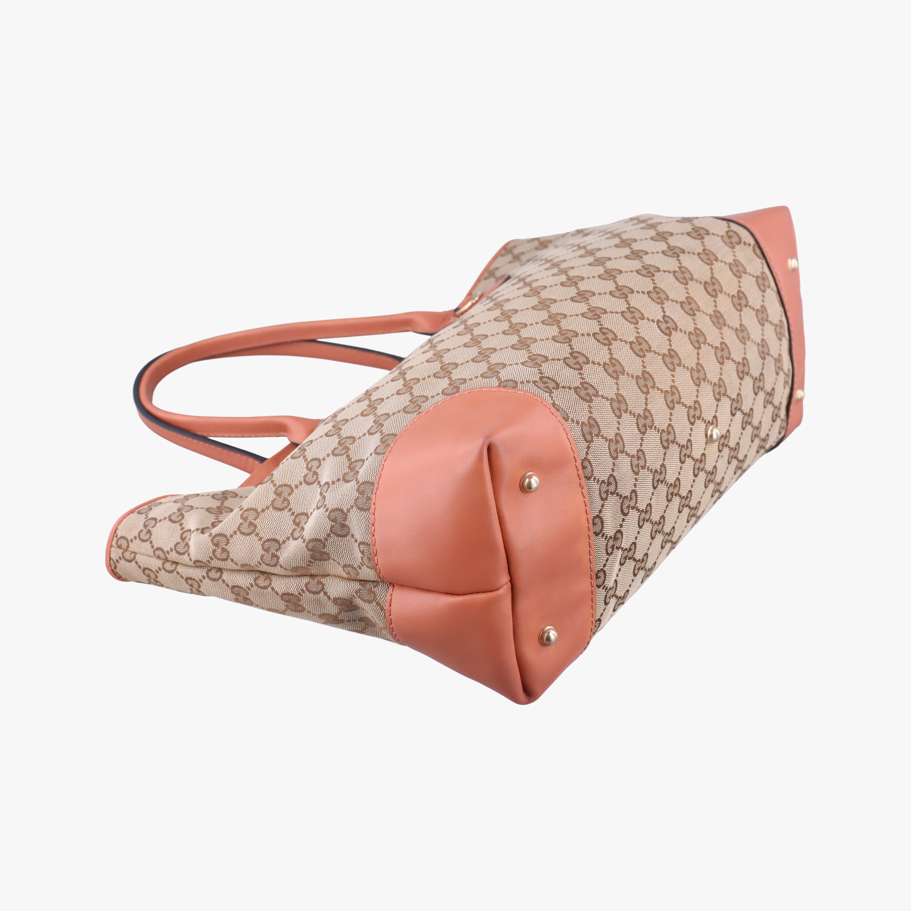 Secondhand Gucci Heart Bit charm Brown×orange canvas×leather 269956 handbag | stylenewstar