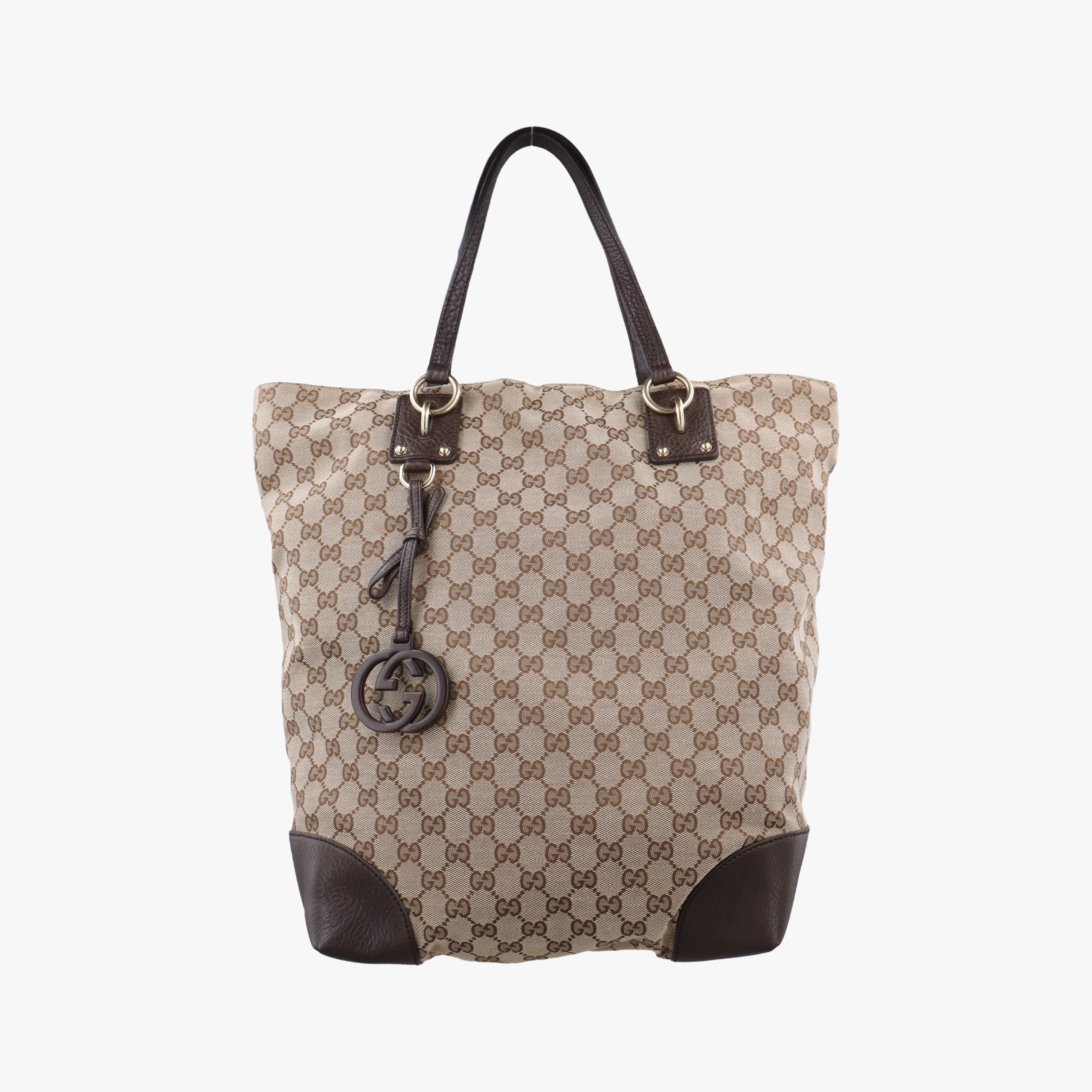 Pre-owned Gucci GG Supreme Brown canvas×leather 247236 shoulderbag | stylenewstar