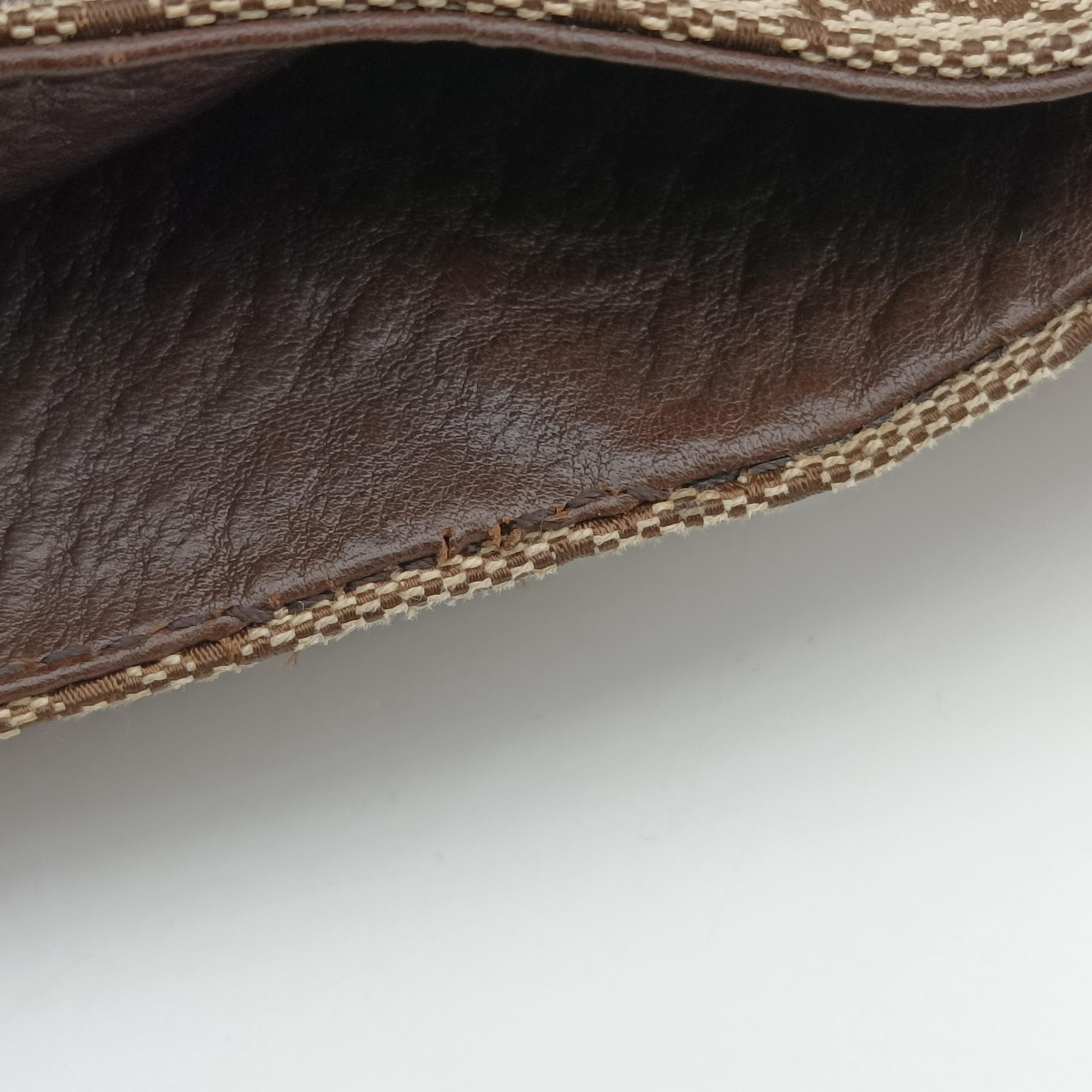 Pre-owned Gucci GG Supreme Brown canvas×leather 247236 shoulderbag | stylenewstar