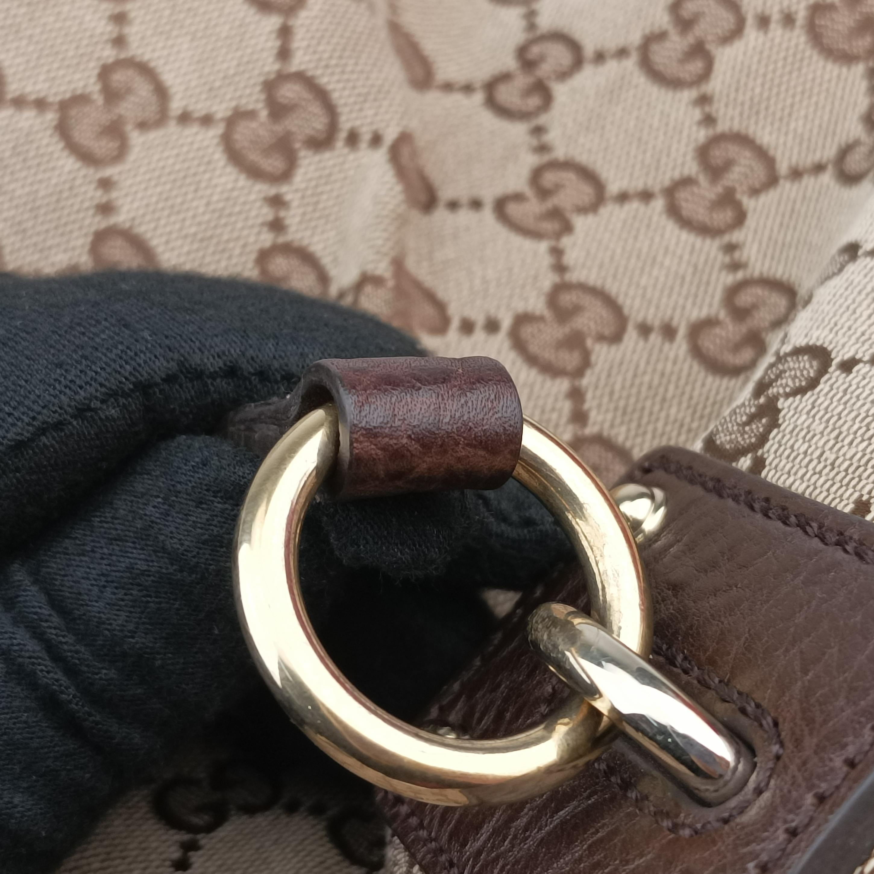 Pre-owned Gucci GG Supreme Brown canvas×leather 247236 shoulderbag | stylenewstar