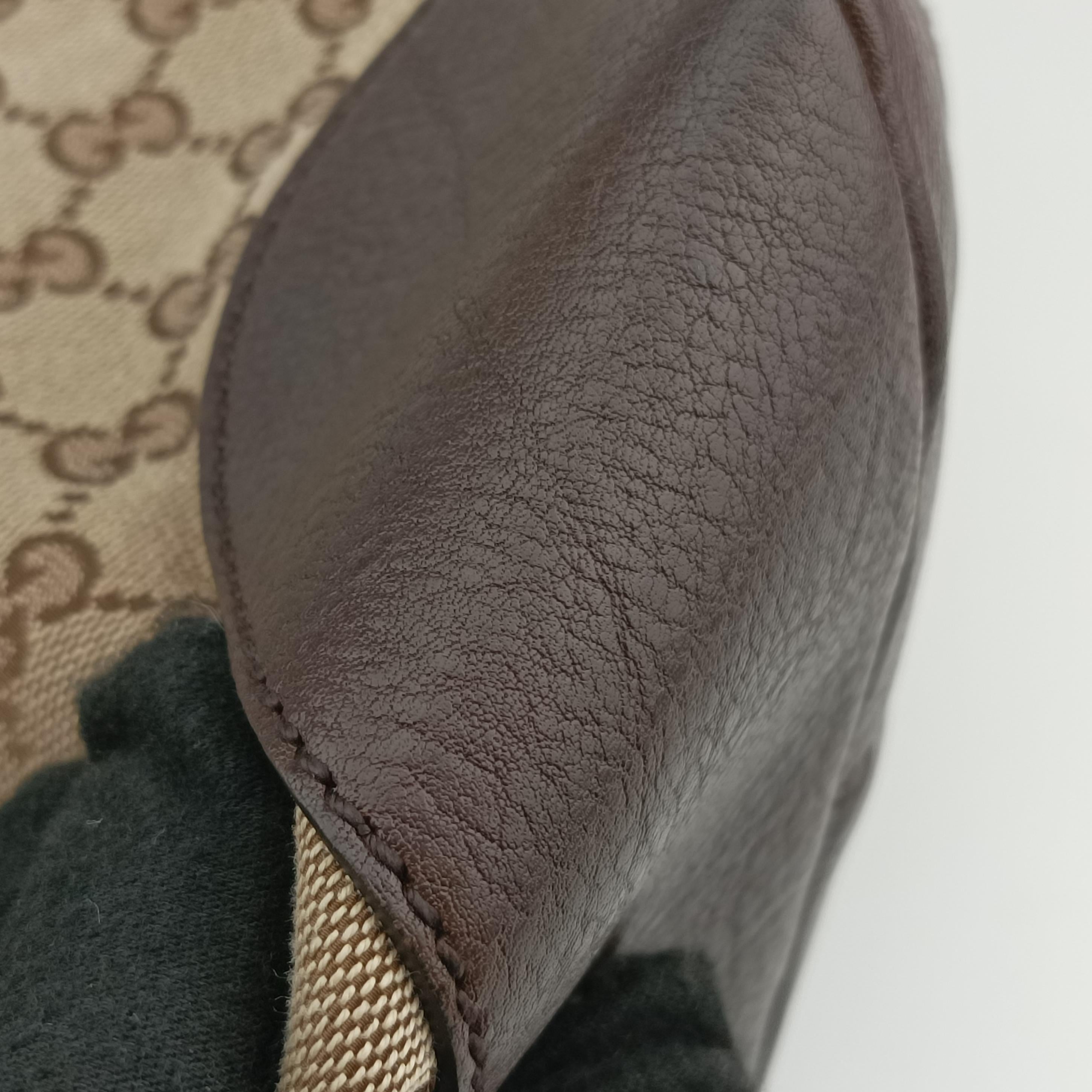 Pre-owned Gucci GG Supreme Brown canvas×leather 247236 shoulderbag | stylenewstar